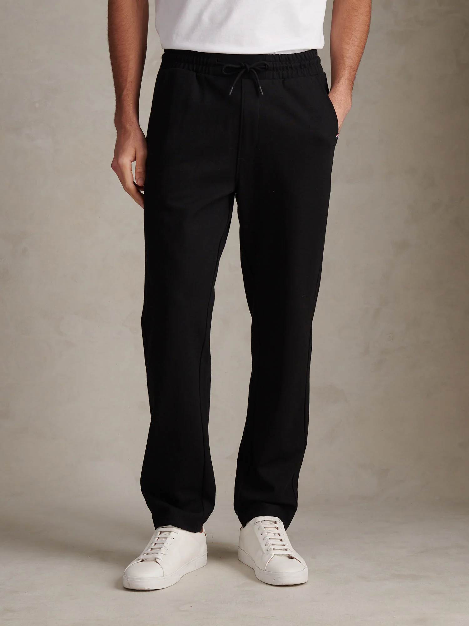 Mens Jersey Double Horsemen Trousers Black