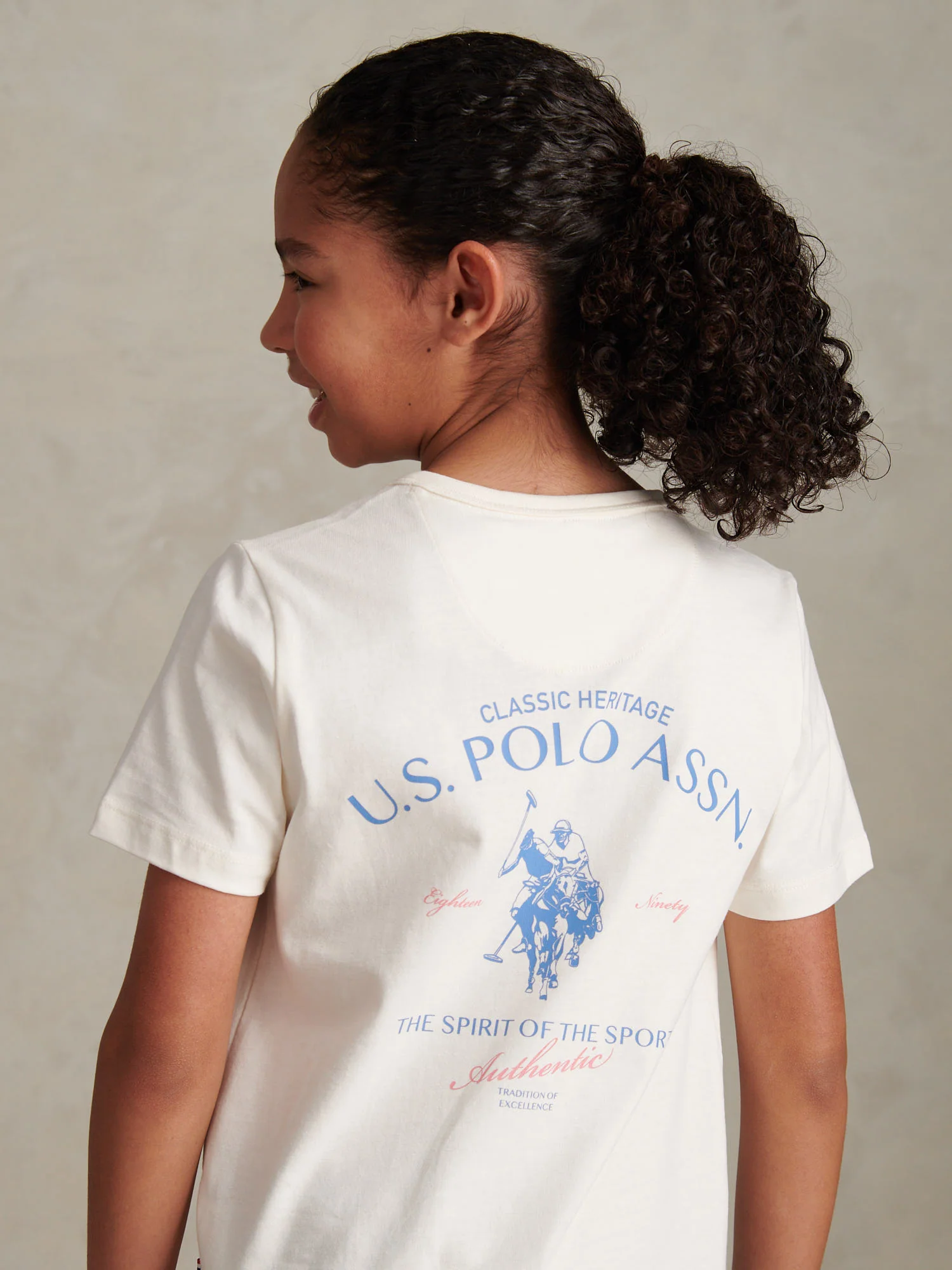 Boys Spirit Of Sport Back Graphic T-Shirt Whisper White - Image 2