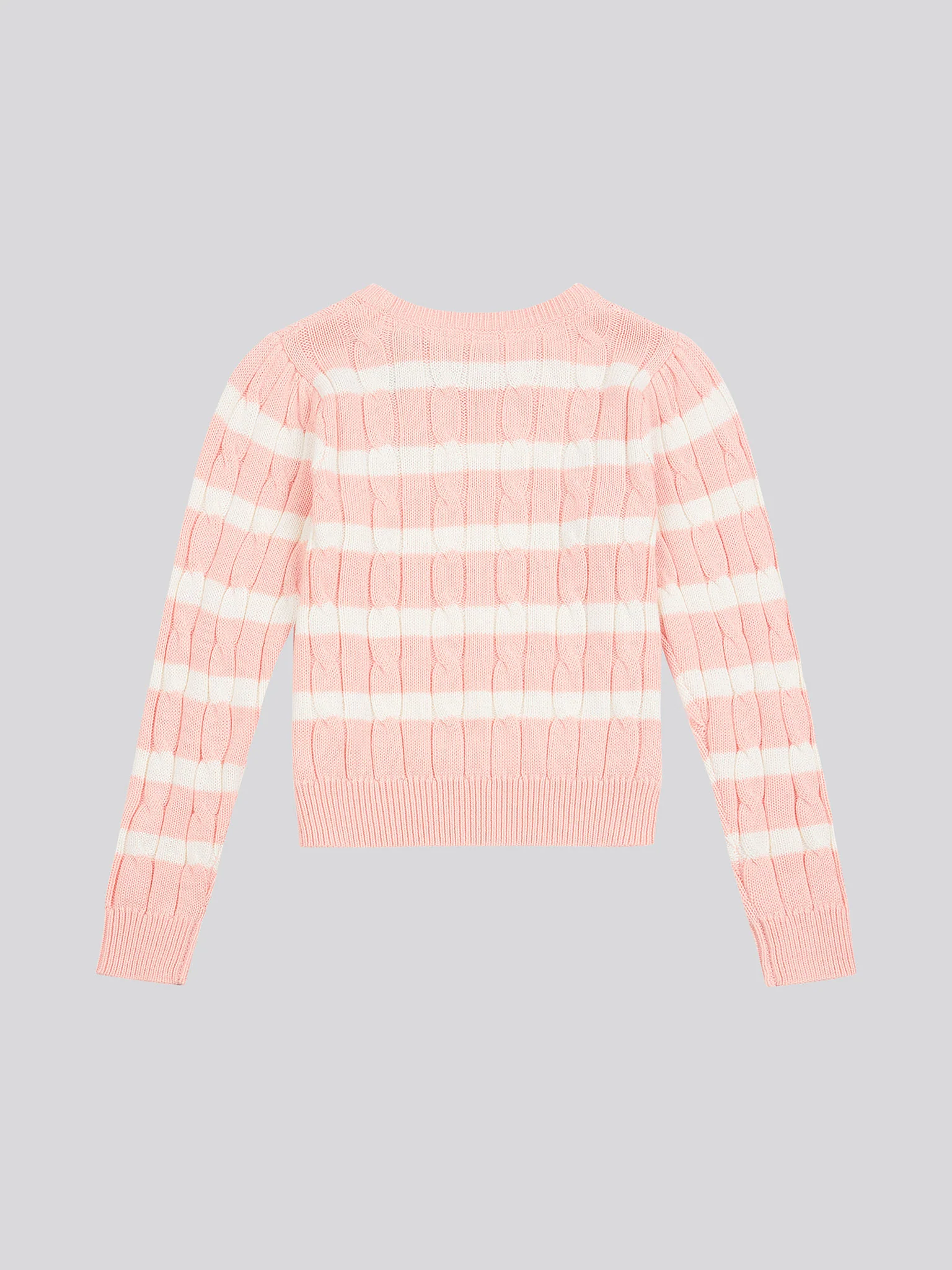 Stripe Cable Knit Jumper Crystal Rose - Image 6
