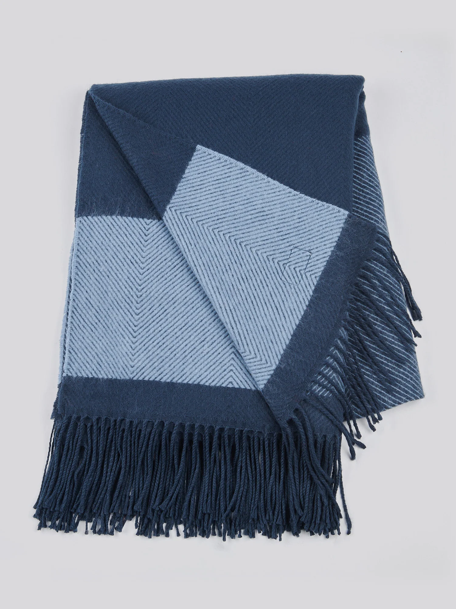 Tonal Herringbone Boxed Throw Navy Iris - Image 6
