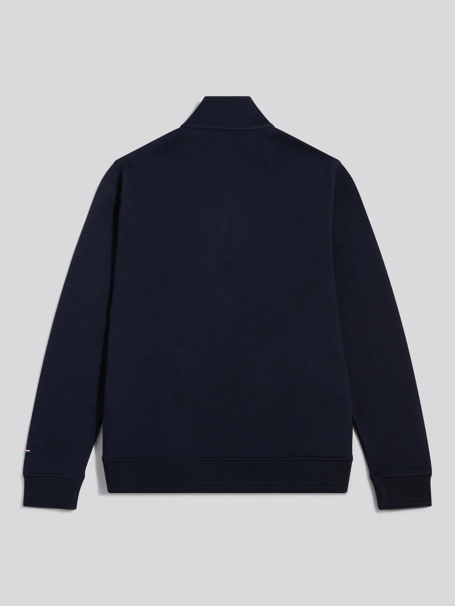 Mens Twill Textured 1/4 Zip Funnel Sweatshirt Dark Sapphire Navy - Image 2