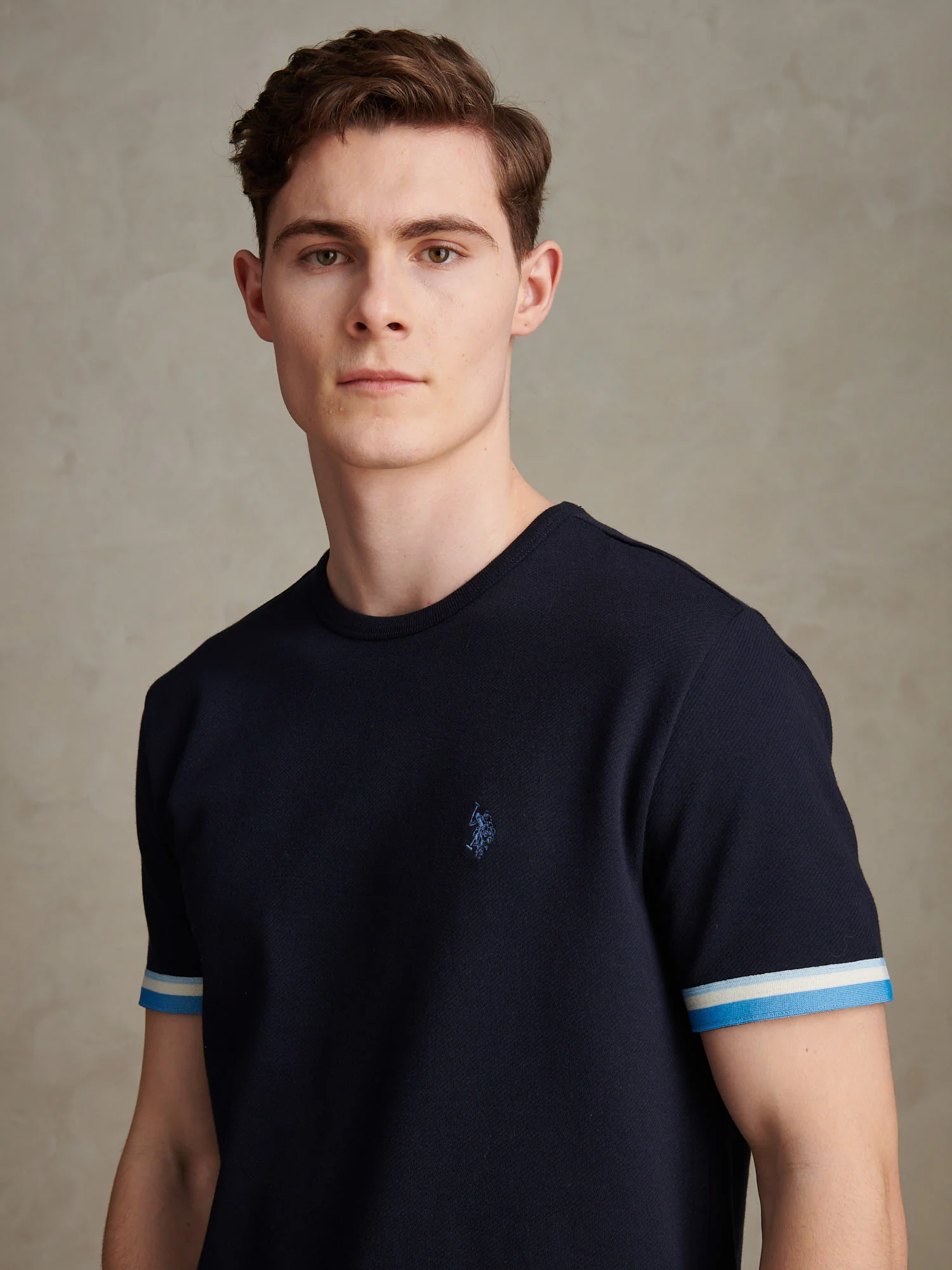 Mens Twill Taped T-Shirt Dark Sapphire Navy - Image 2