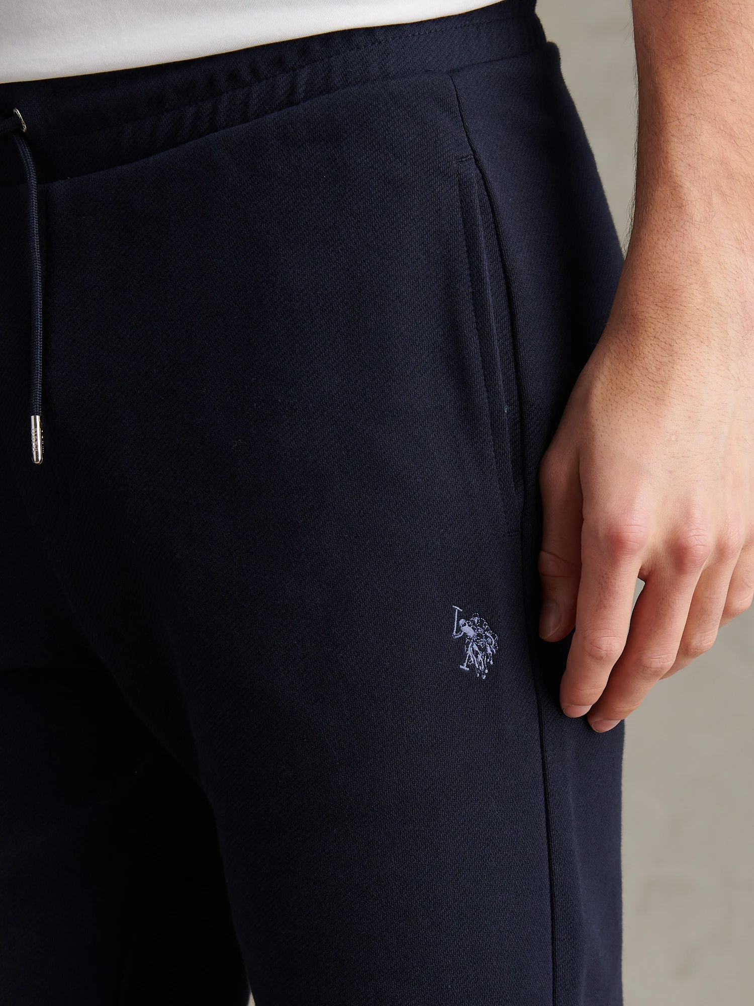 Mens Twill Texture Jersey Short Dark Sapphire Navy / Moonlight Blue DHM - Image 2