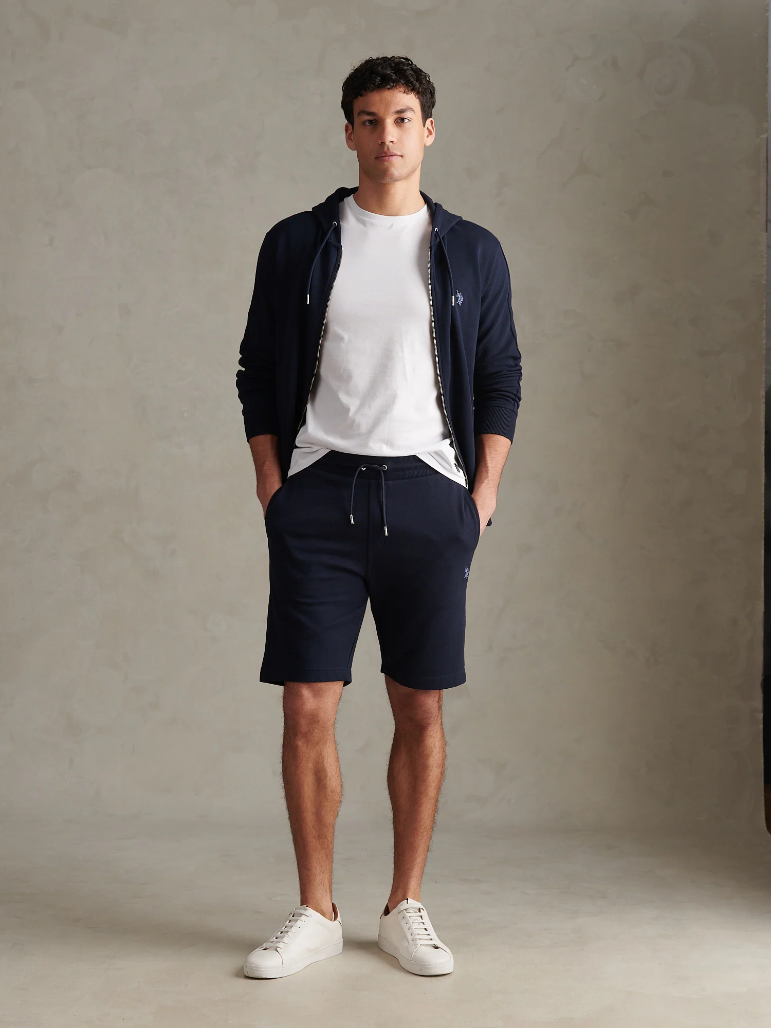 Mens Twill Texture Jersey Short Dark Sapphire Navy / Moonlight Blue DHM - Image 5