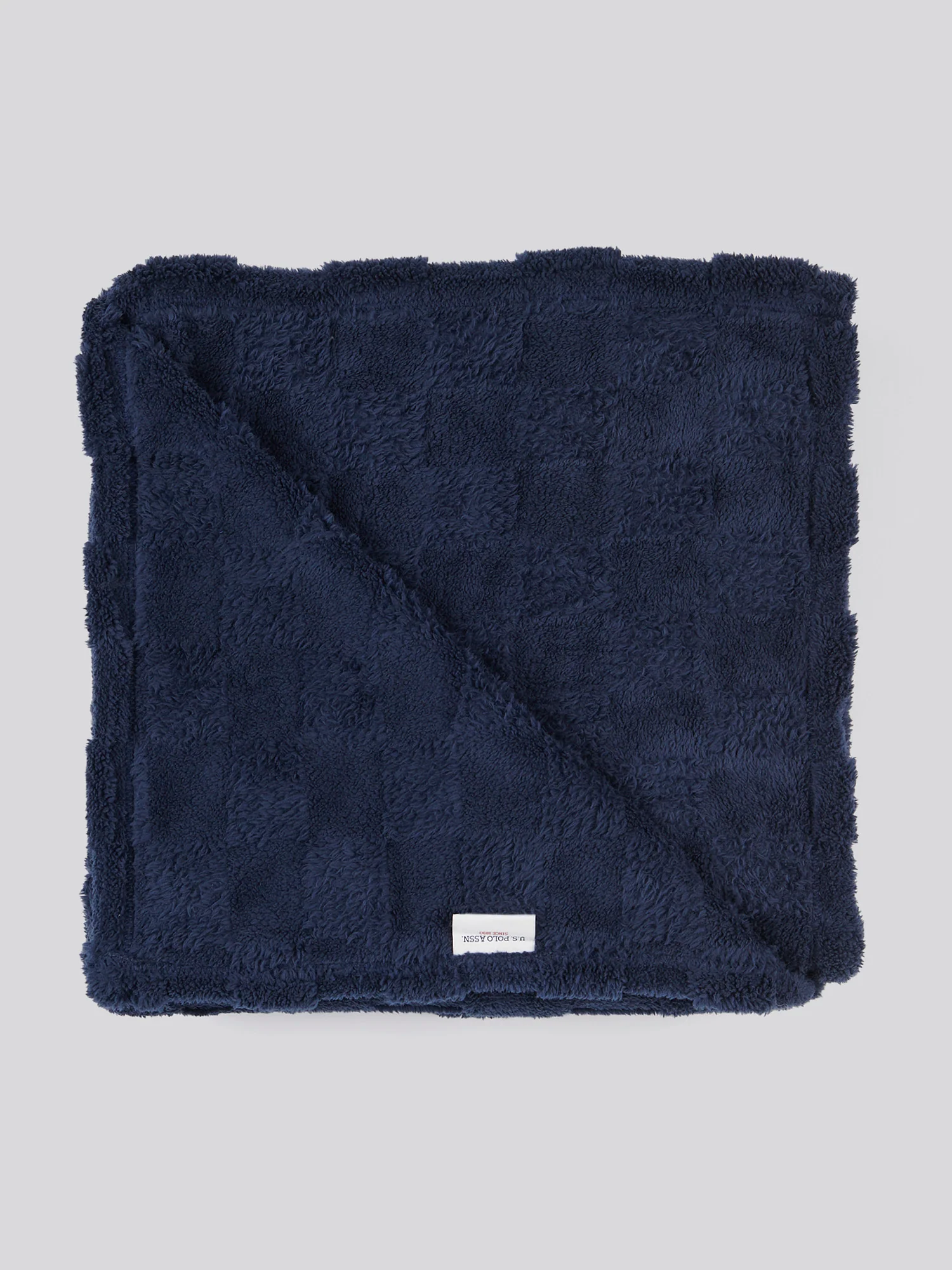 Premium Plush Jacquard Throw in Navy Iris - Image 3