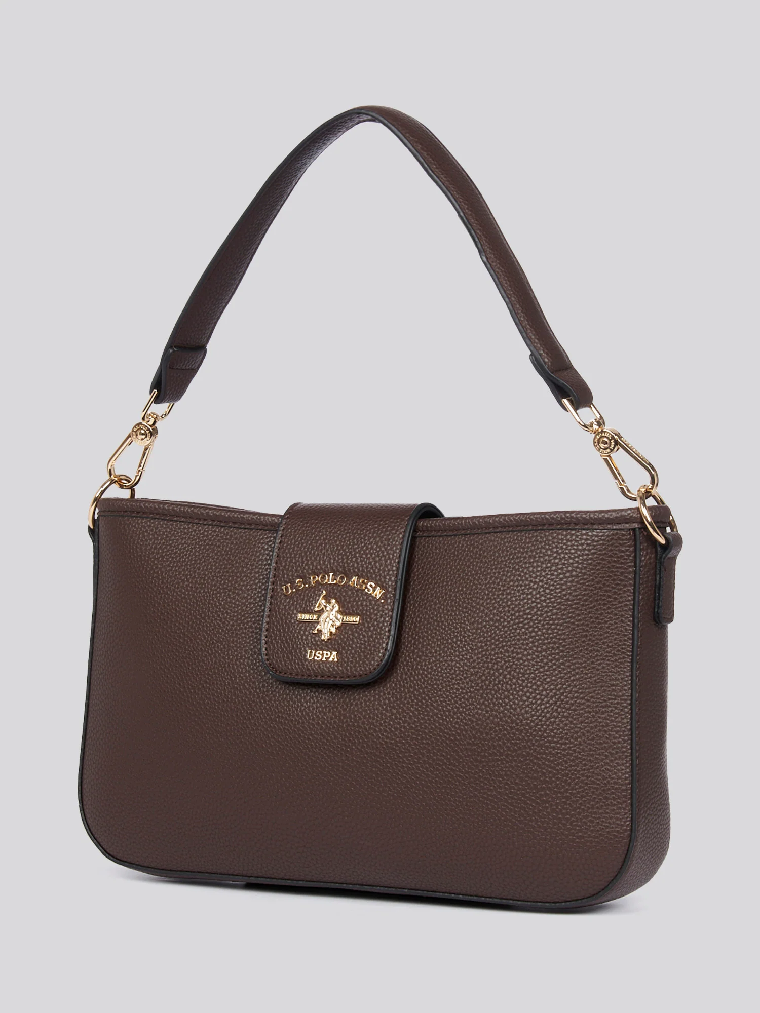 U.S. Polo Assn. Womens Stanford Baguette Bag in Dark Brown - Image 4