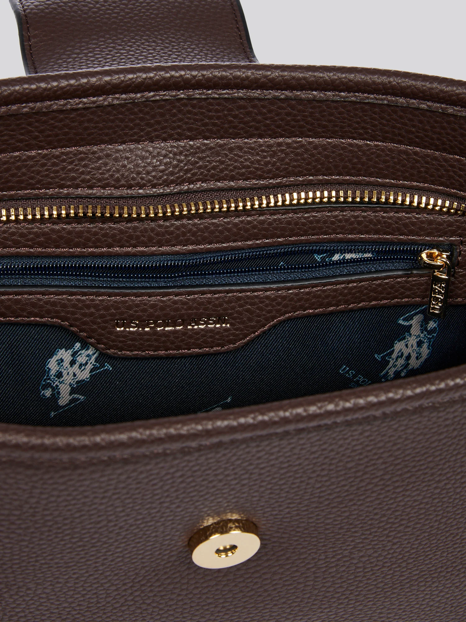 U.S. Polo Assn. Womens Stanford Baguette Bag in Dark Brown - Image 8