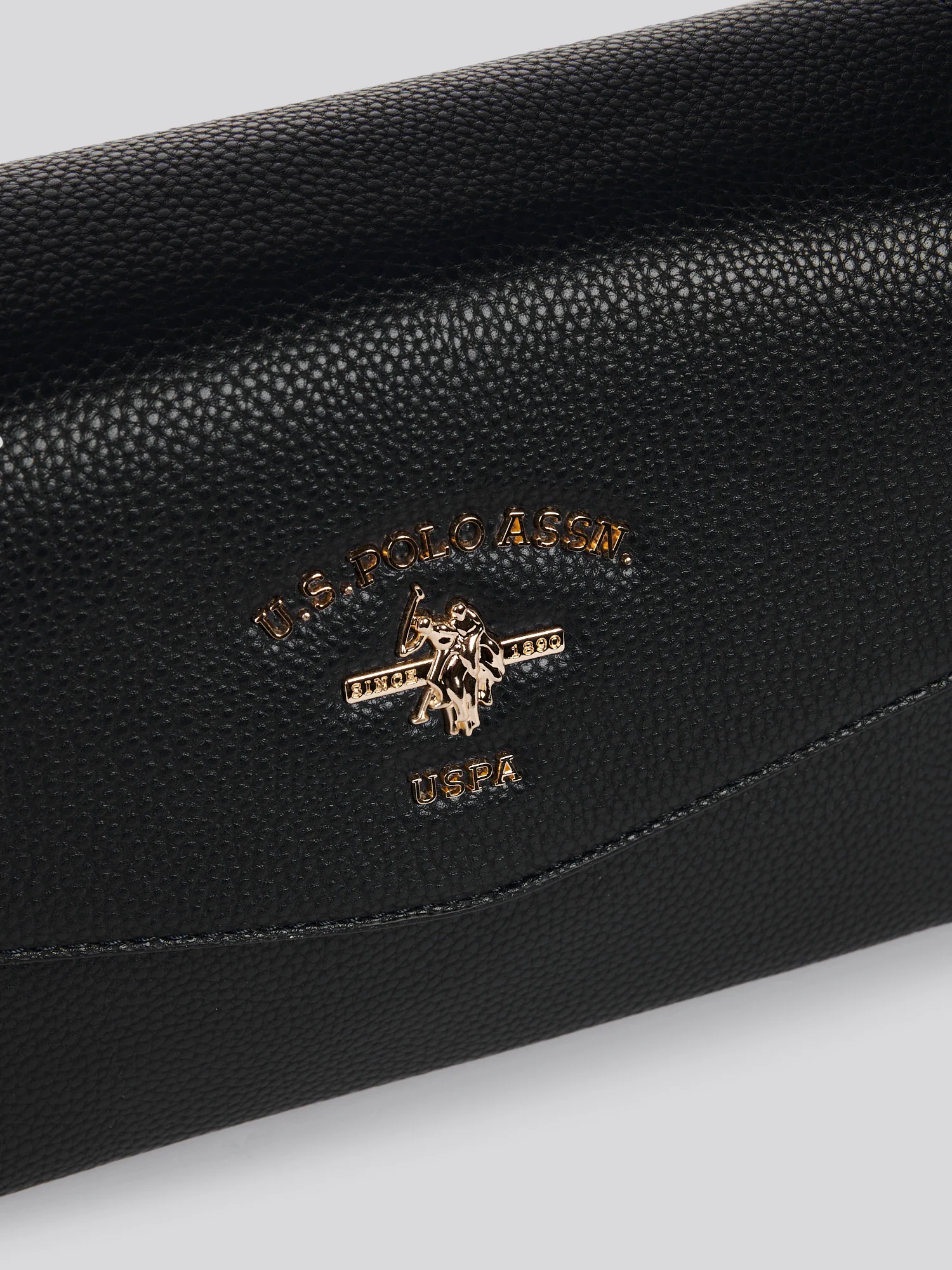 U.S. Polo Assn. Womens Stanford Flap Crossbody Bag in Black - Image 5