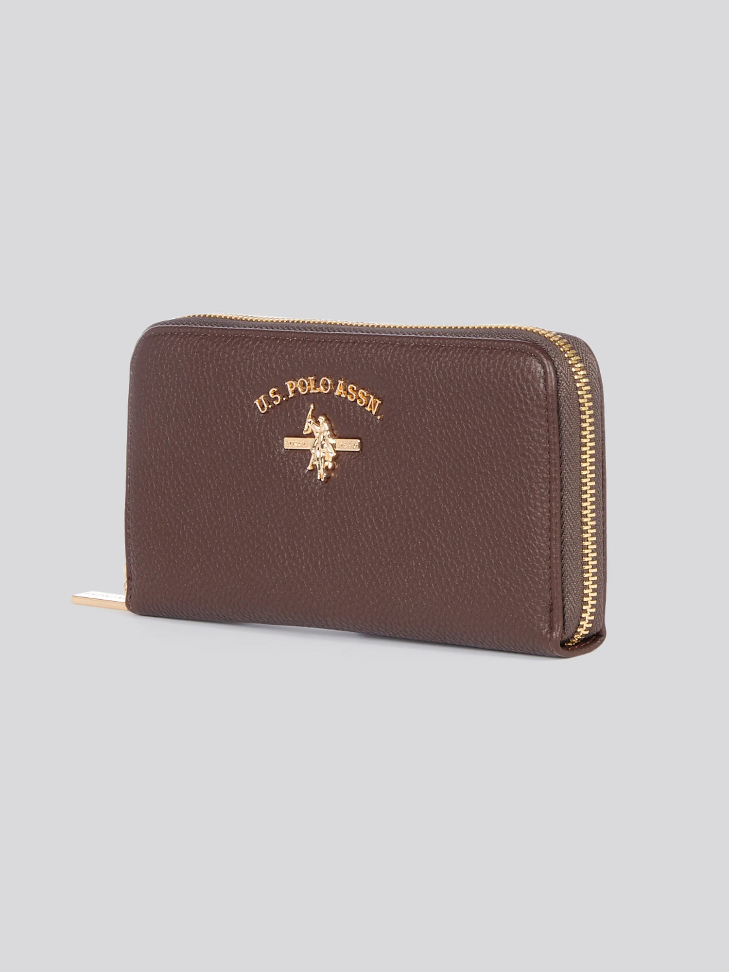 U.S. Polo Assn. Womens Stanford Large Zip Around Wallet in Dark Brown - Image 2