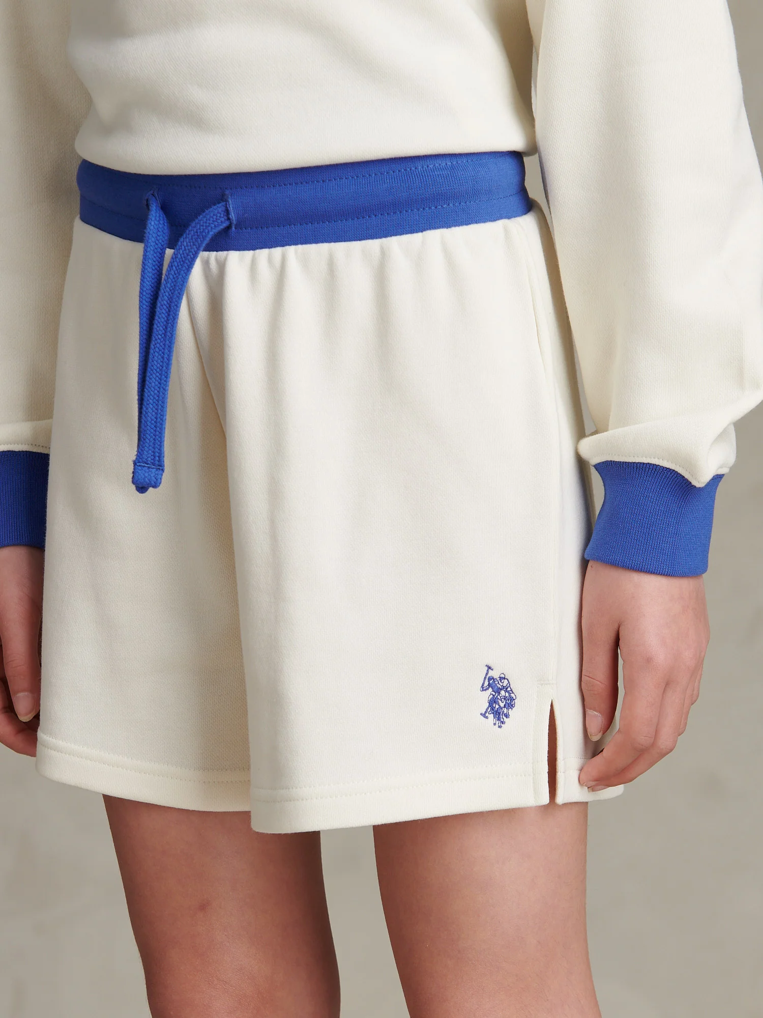 Girls Colour Block Sweat Shorts Marshmallow - Image 2