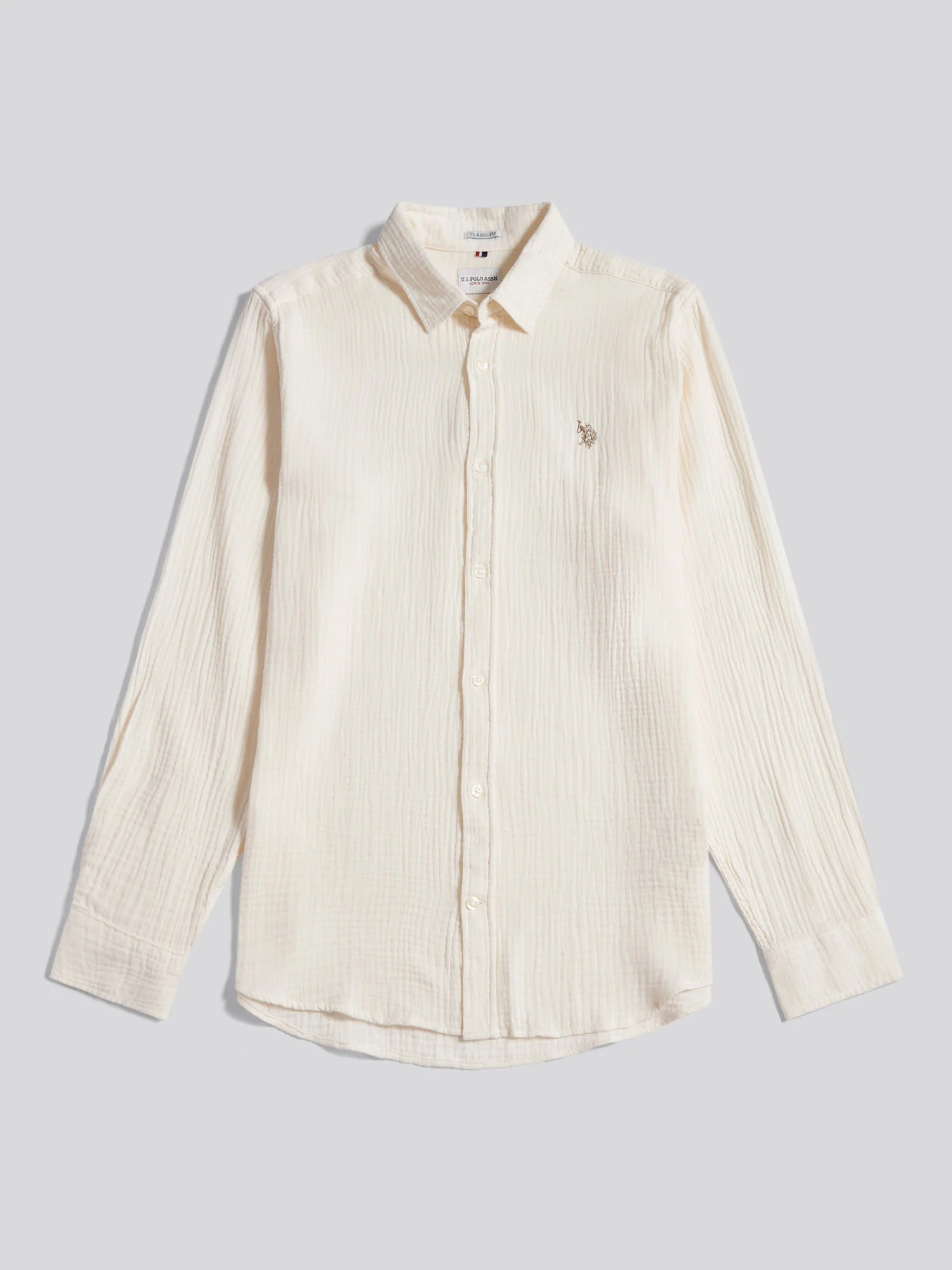 Mens Double Cloth Shirt Whisper White