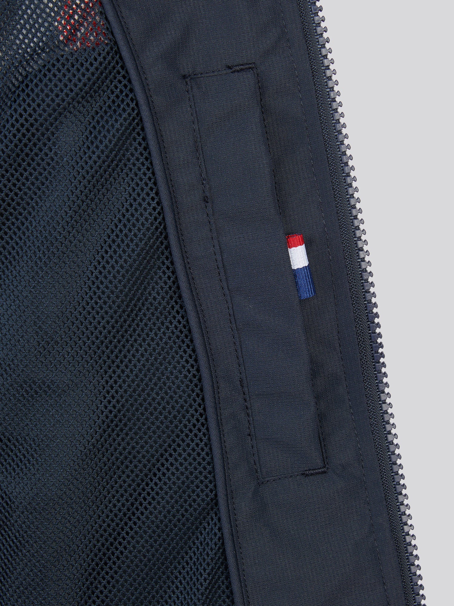Boys Mesh Lined Hooded Windbreaker Dark Sapphire Navy / Haute Red DHM - Image 11