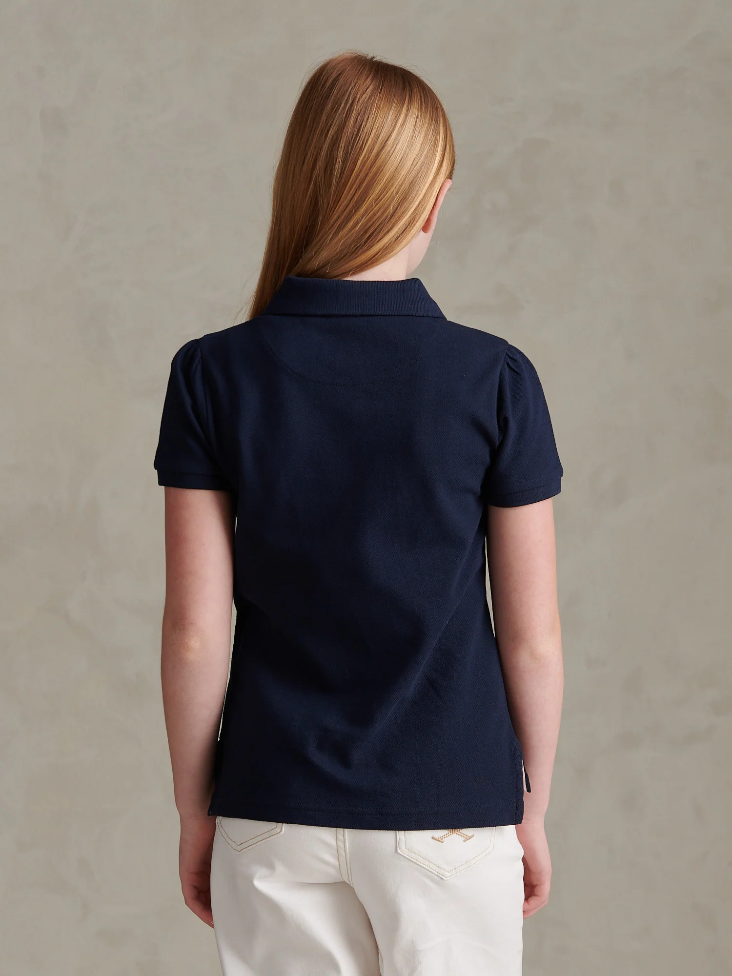Girls Regular Pique Polo Shirt Navy Iris - Image 4