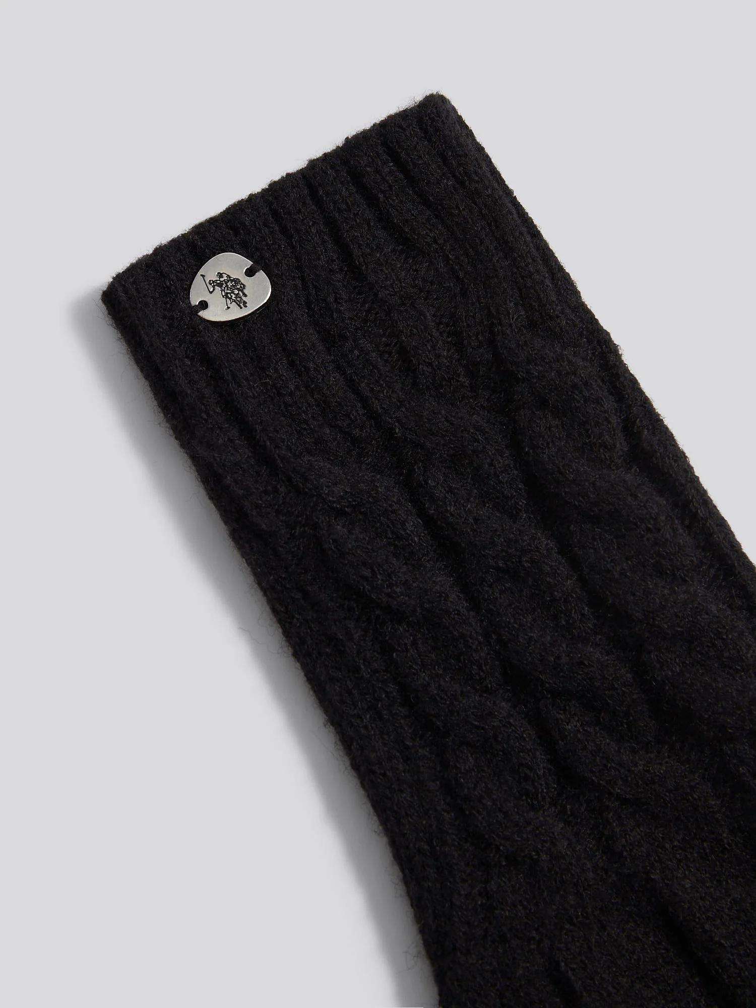Womens Cable Knit Glove in Black - Image 3