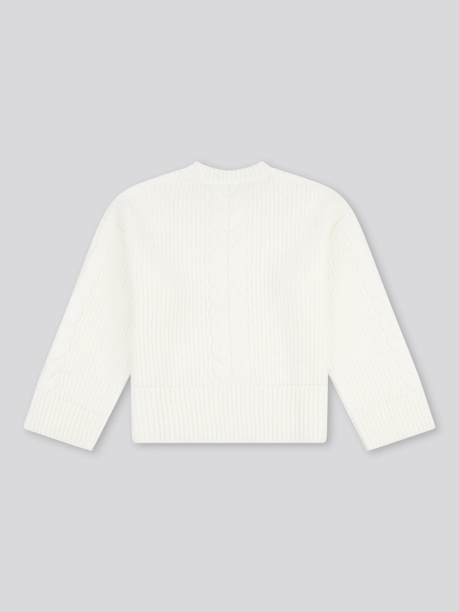 Womens Chunky Central Cable Jumper in Egret - Image 6