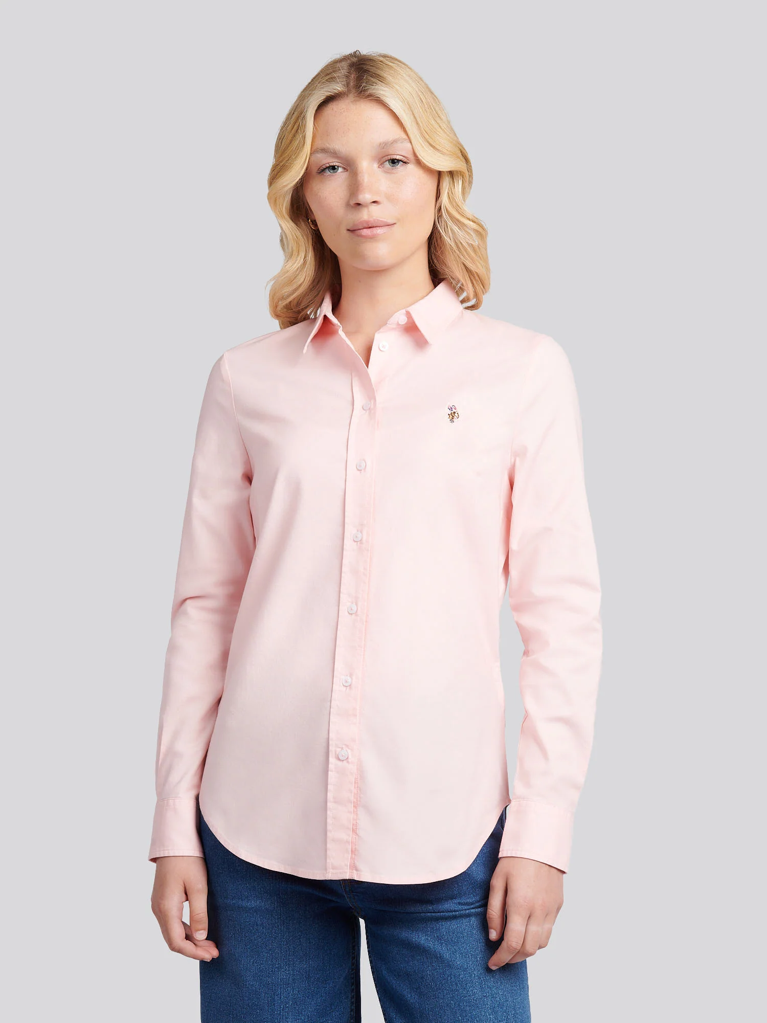 Womens Classic Fit Poplin Shirt Crystal Rose