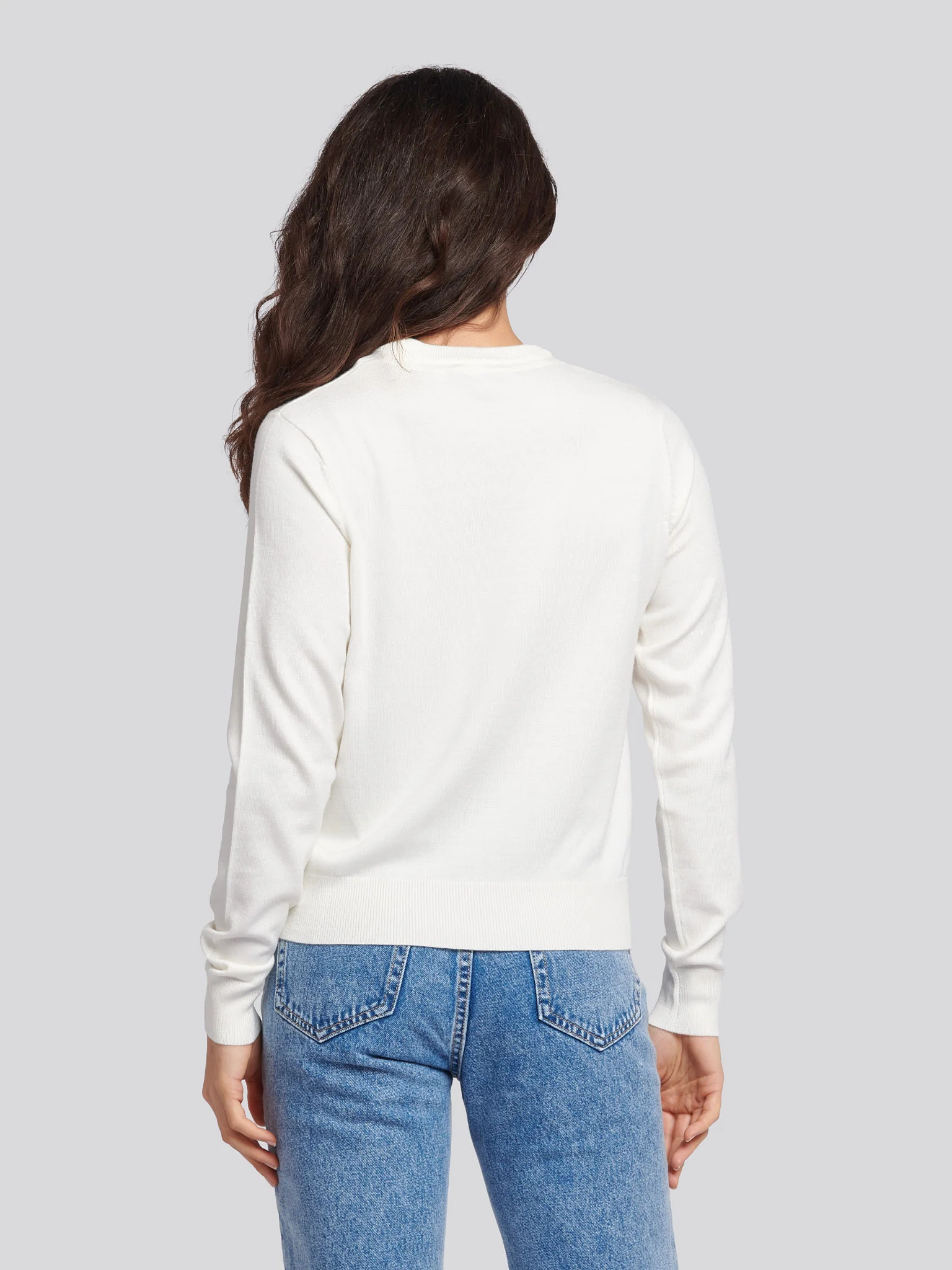 Womens Crew Neck Jumper in Marshmallow - Image 3