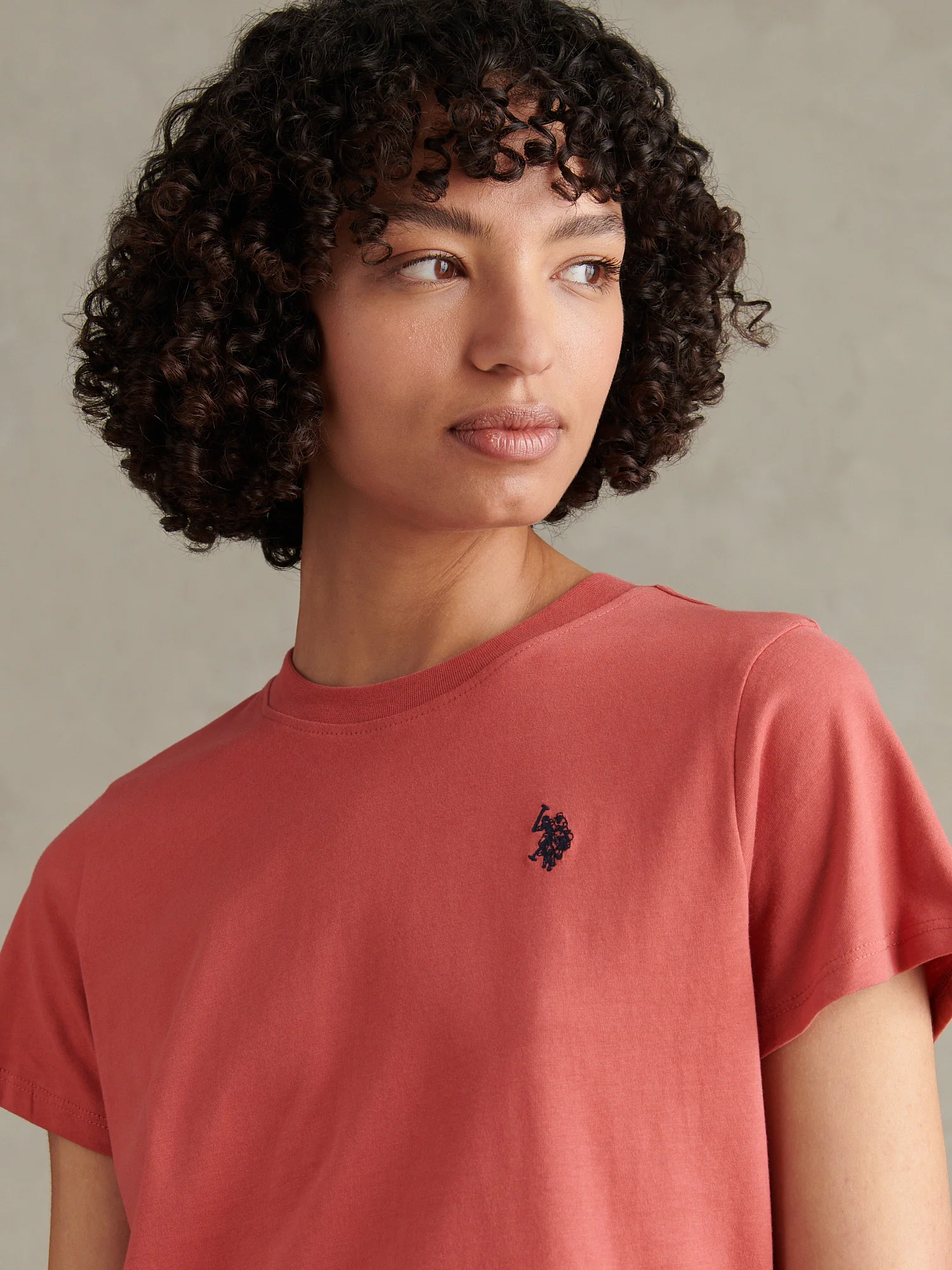 Womens Crew Neck T-Shirt Mineral Red - Image 2