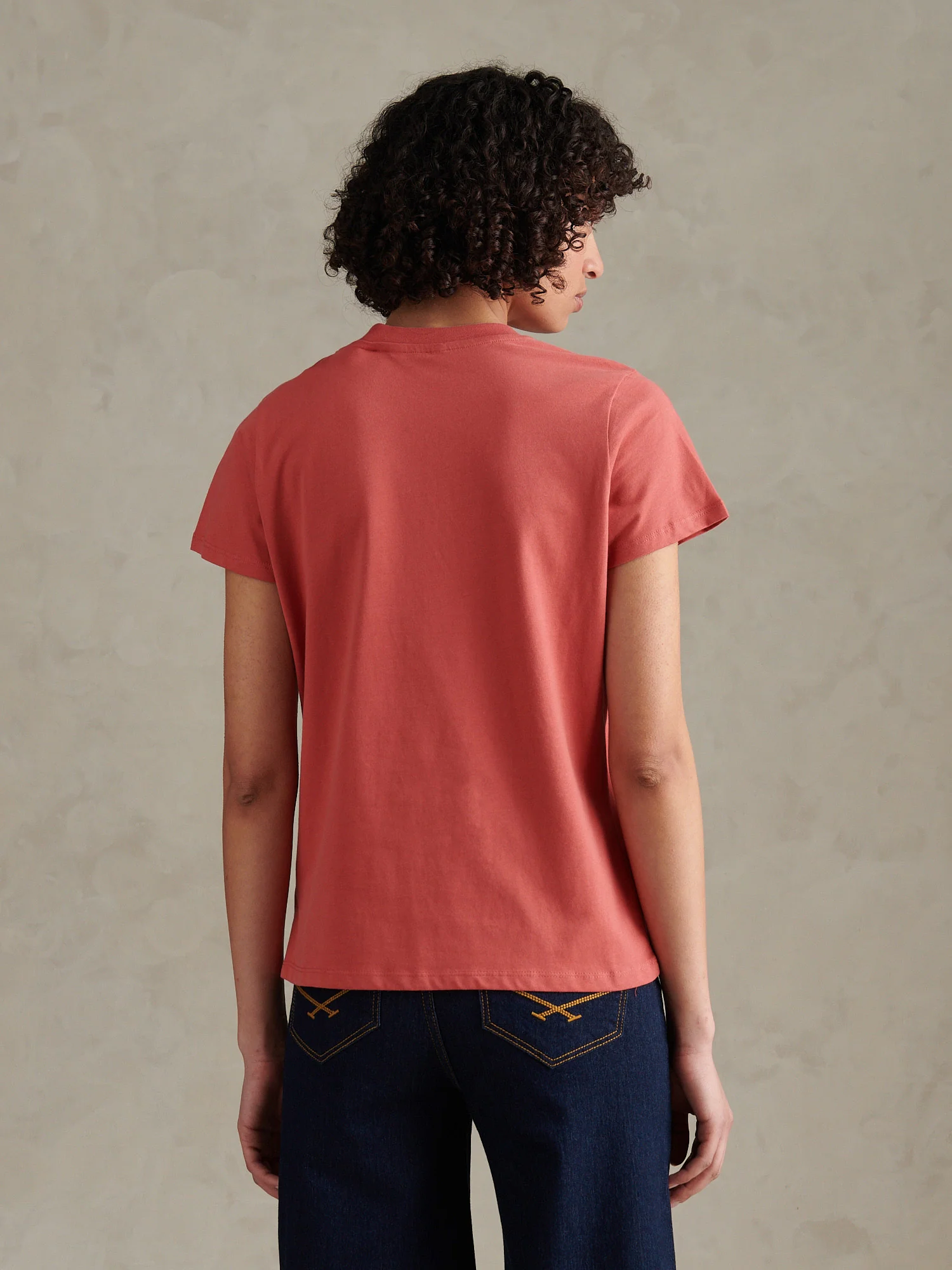 Womens Crew Neck T-Shirt Mineral Red - Image 4