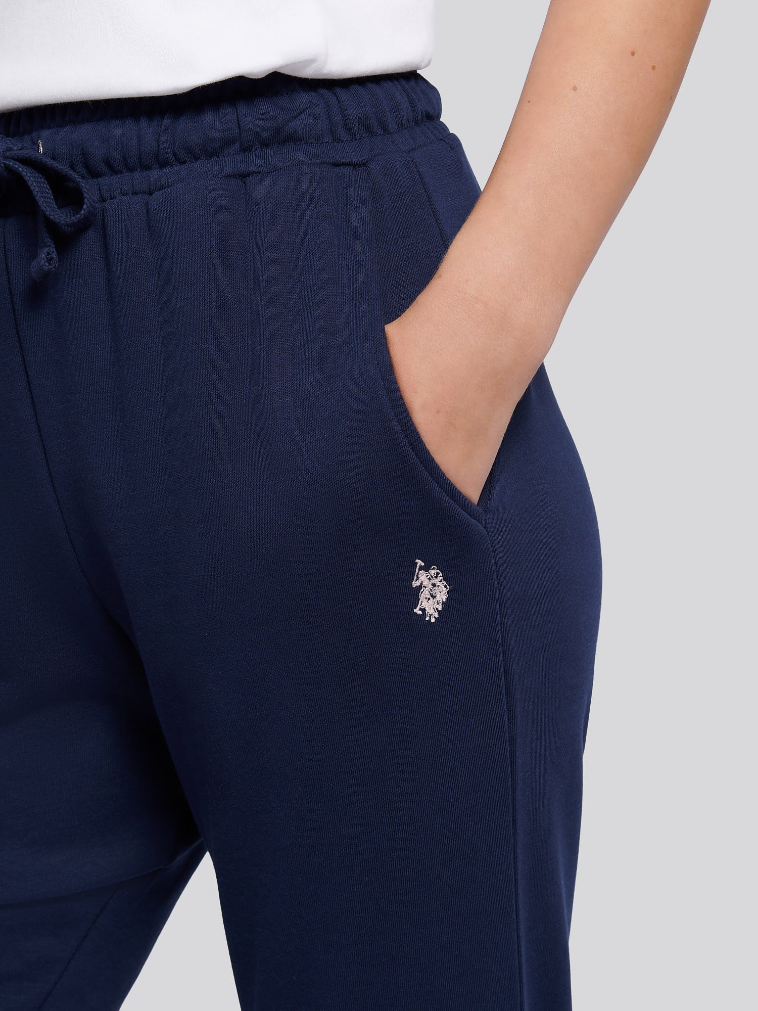 Womens Double Horsemen Roll Cuff Jogger in Navy Iris - Image 2