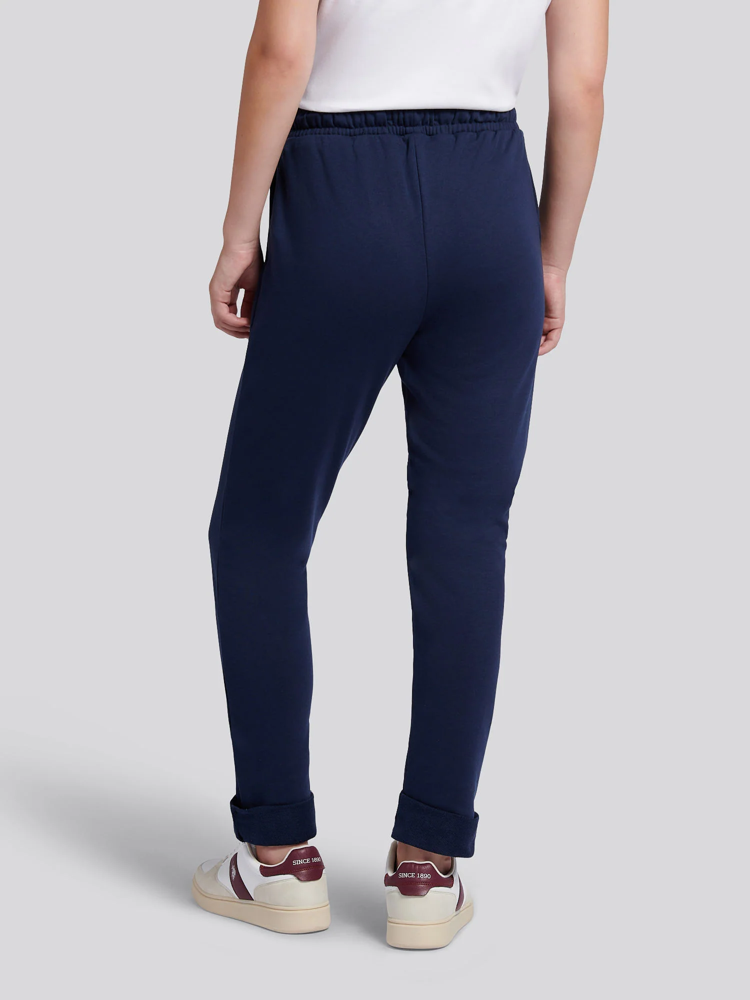 Womens Double Horsemen Roll Cuff Jogger in Navy Iris - Image 4
