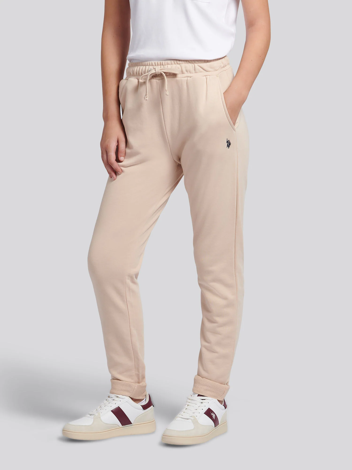 Womens Double Horsemen Roll Cuff Jogger in Smoke Gray