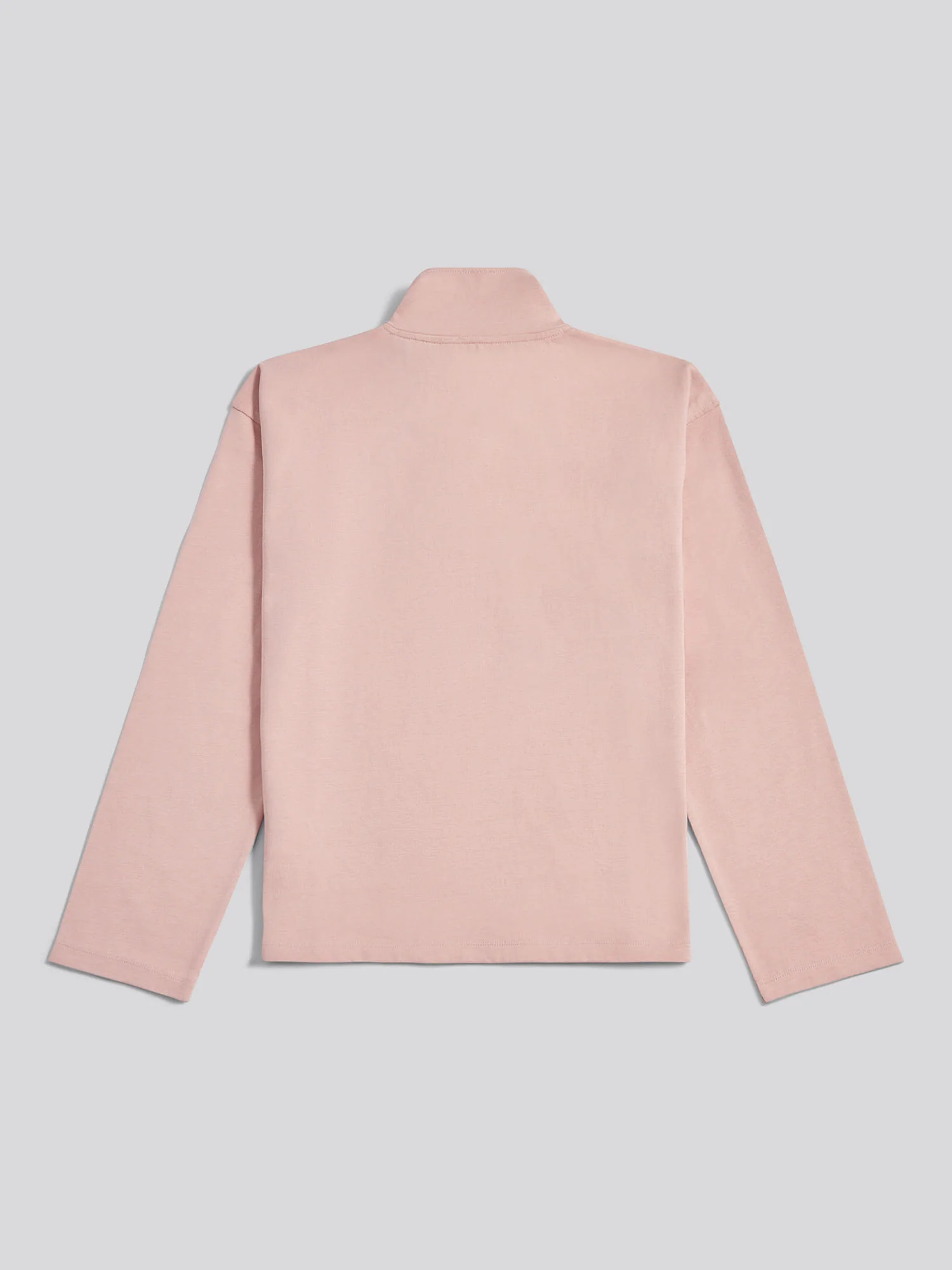 Womens Funnel Neck Rugby Shirt in Pale Mauve - Image 2