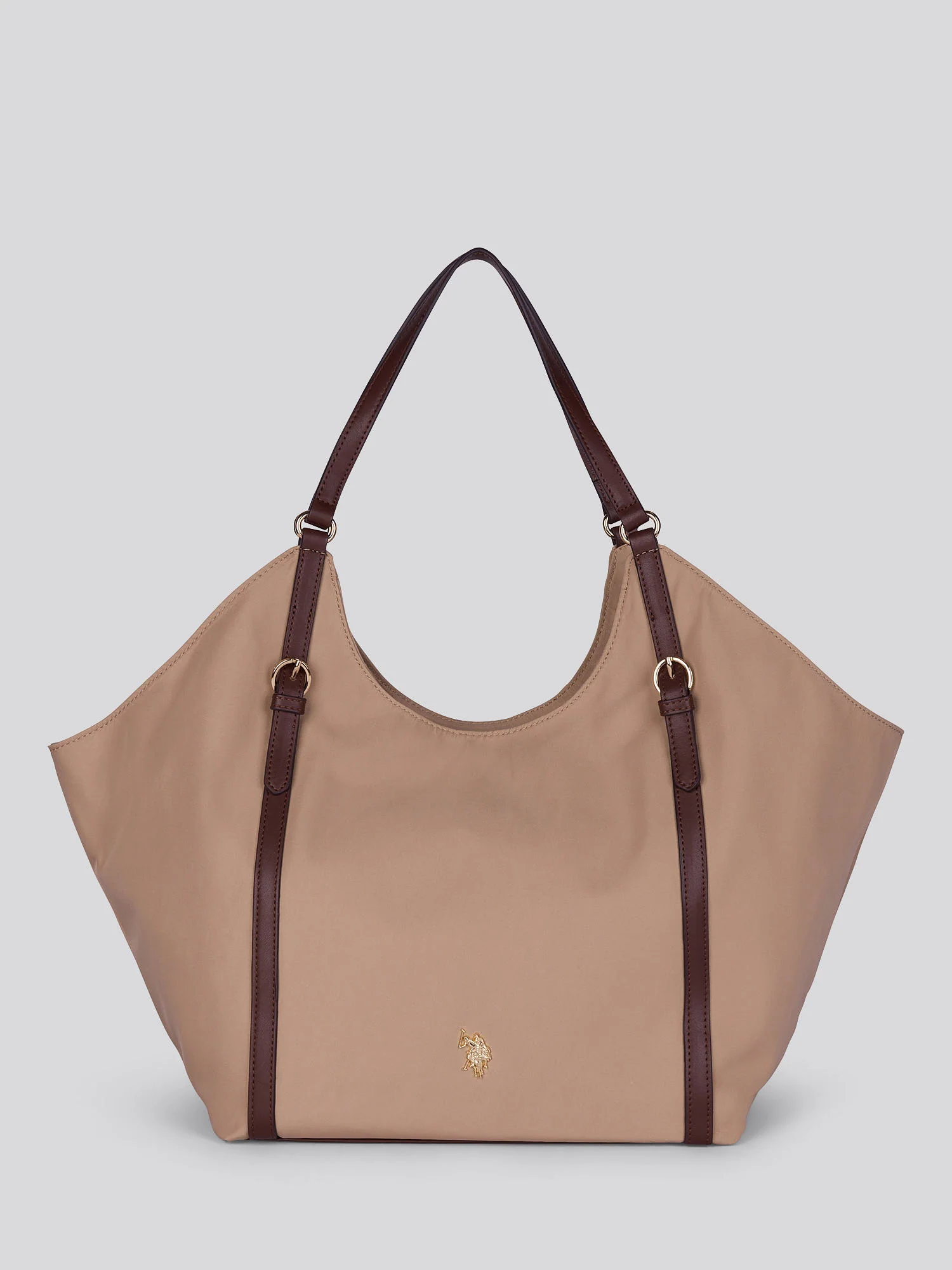 U.S. Polo Assn. Womens Houston Large Double Handle Bag Warm Taupe