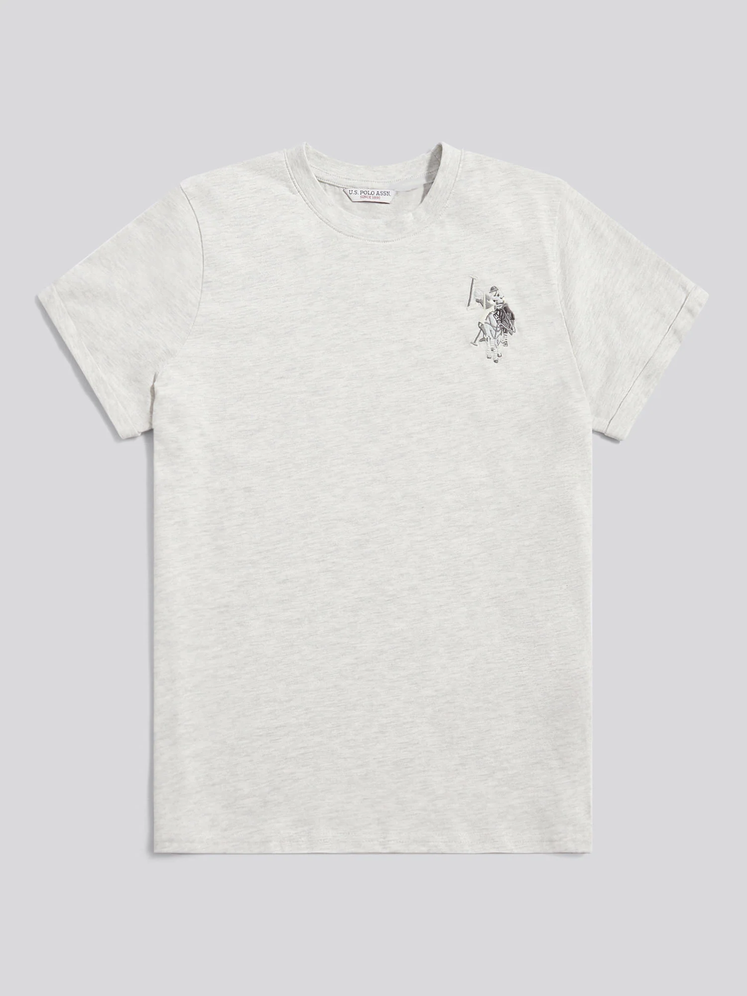 Womens Large Tonal Double Horsemen T-Shirt in Light Grey Marl WUP - Image 5