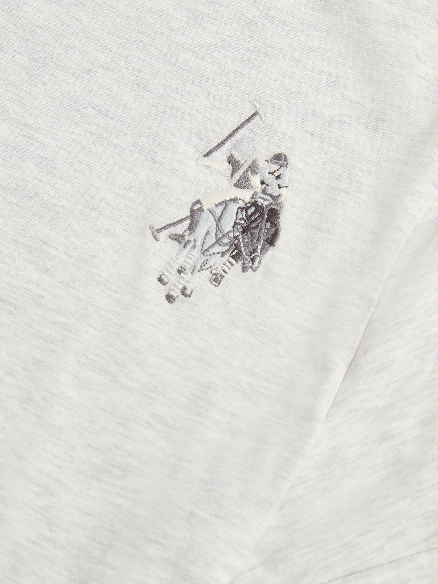 Womens Large Tonal Double Horsemen T-Shirt in Light Grey Marl WUP - Image 7