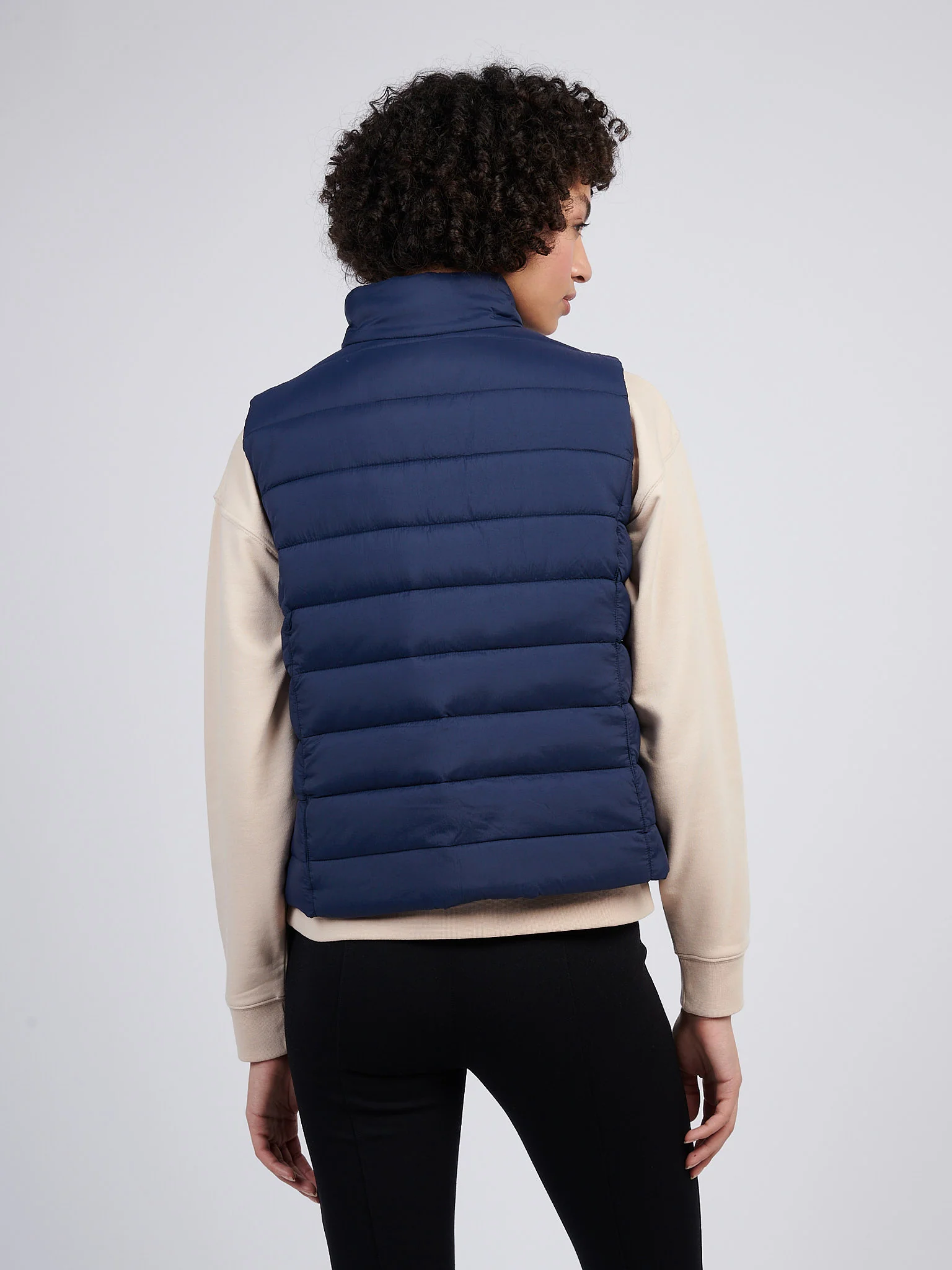 Womens Lightweight Puffer Gilet in Navy Iris - Image 4