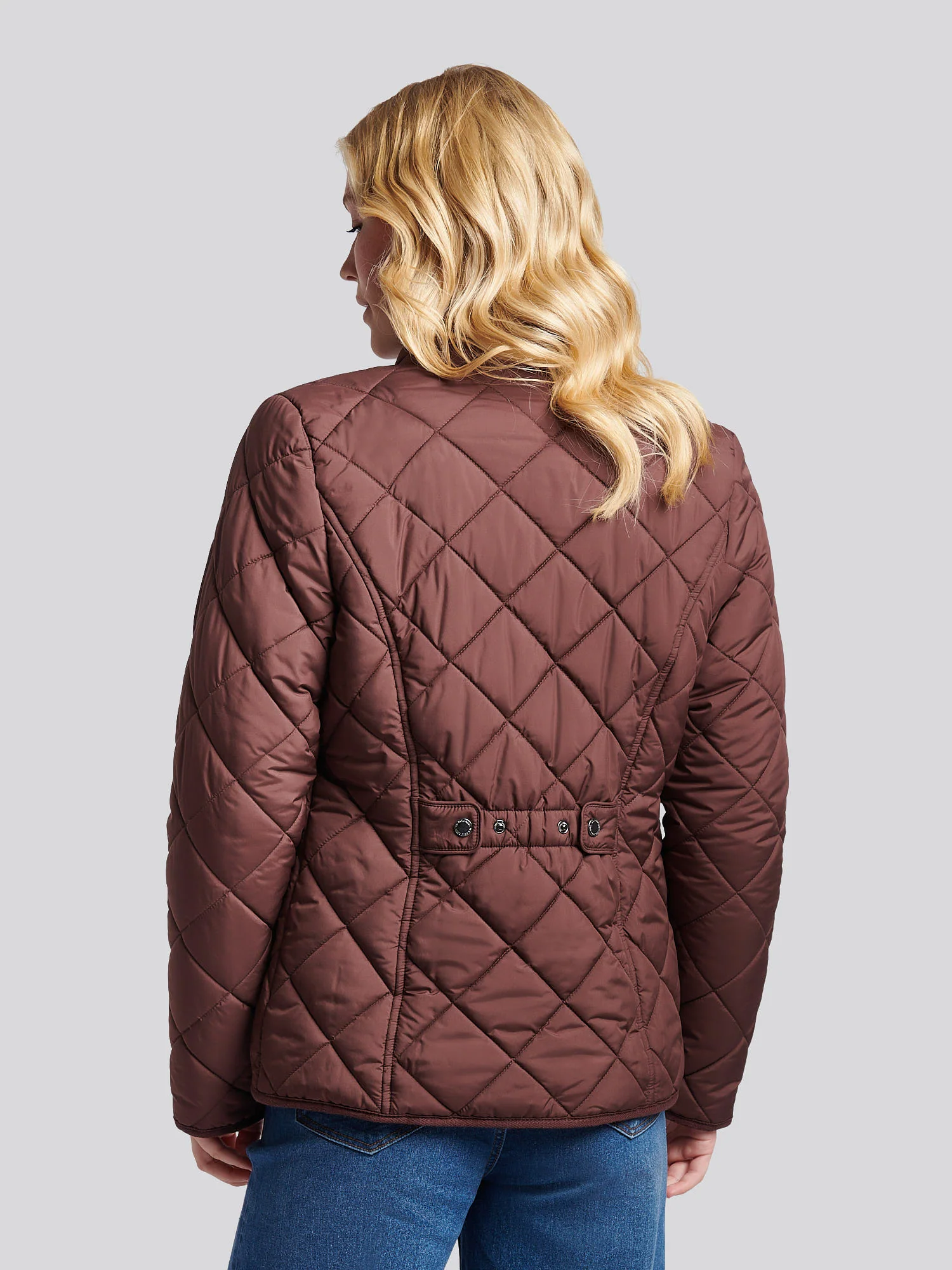 Womens Lightweight Quilted Jacket in Puce - Image 4