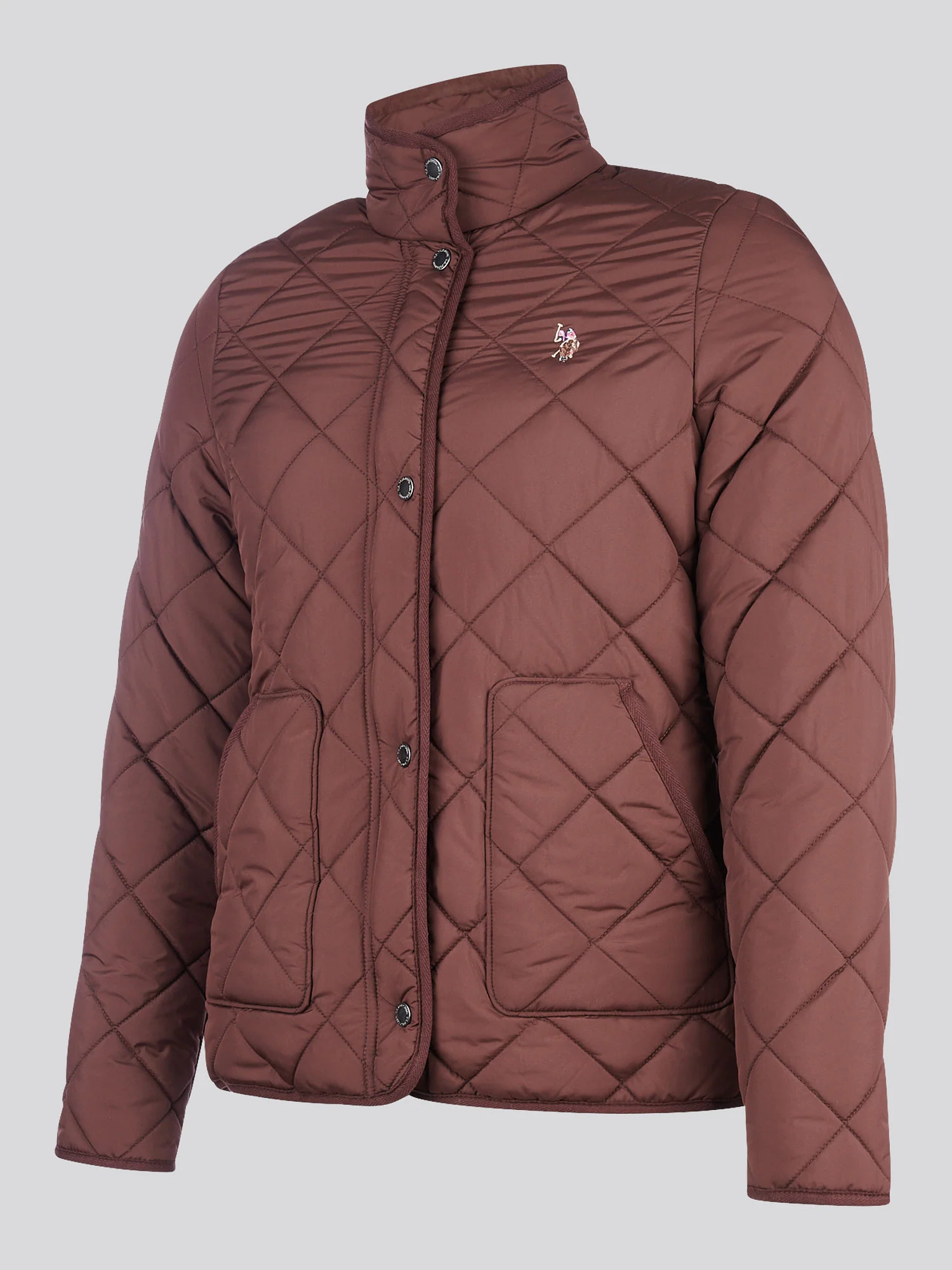 Womens Lightweight Quilted Jacket in Puce - Image 7