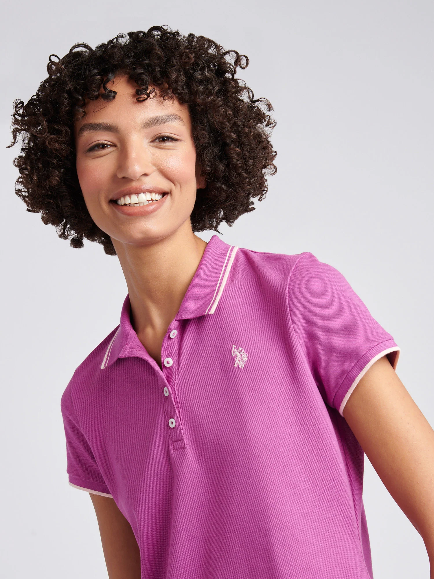 Womens Polo Shirt Cattleya Orchid - Image 2