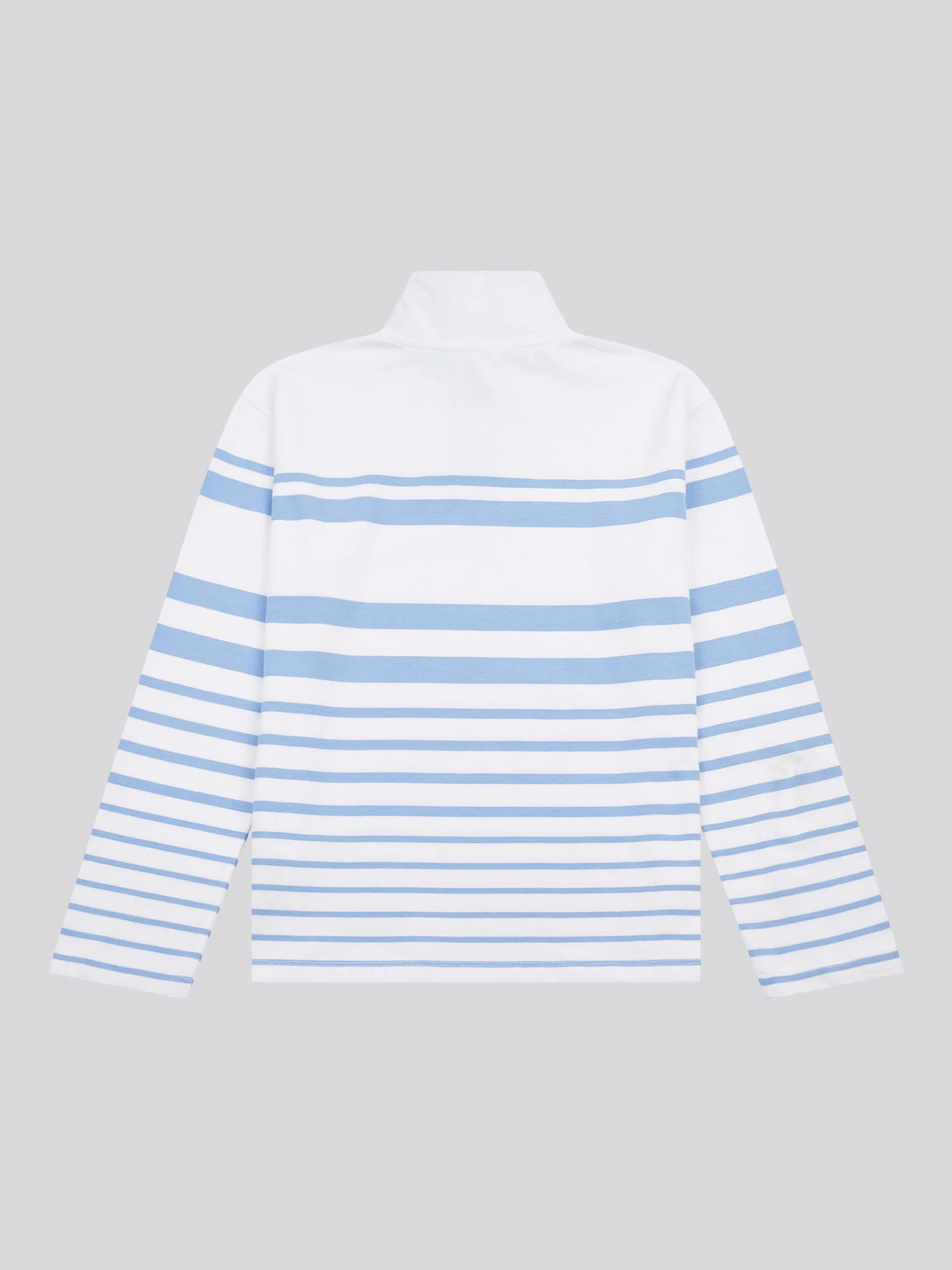 Womens Premium Graphic Stripe Funnel Neck Top in Vista Blue - Image 8