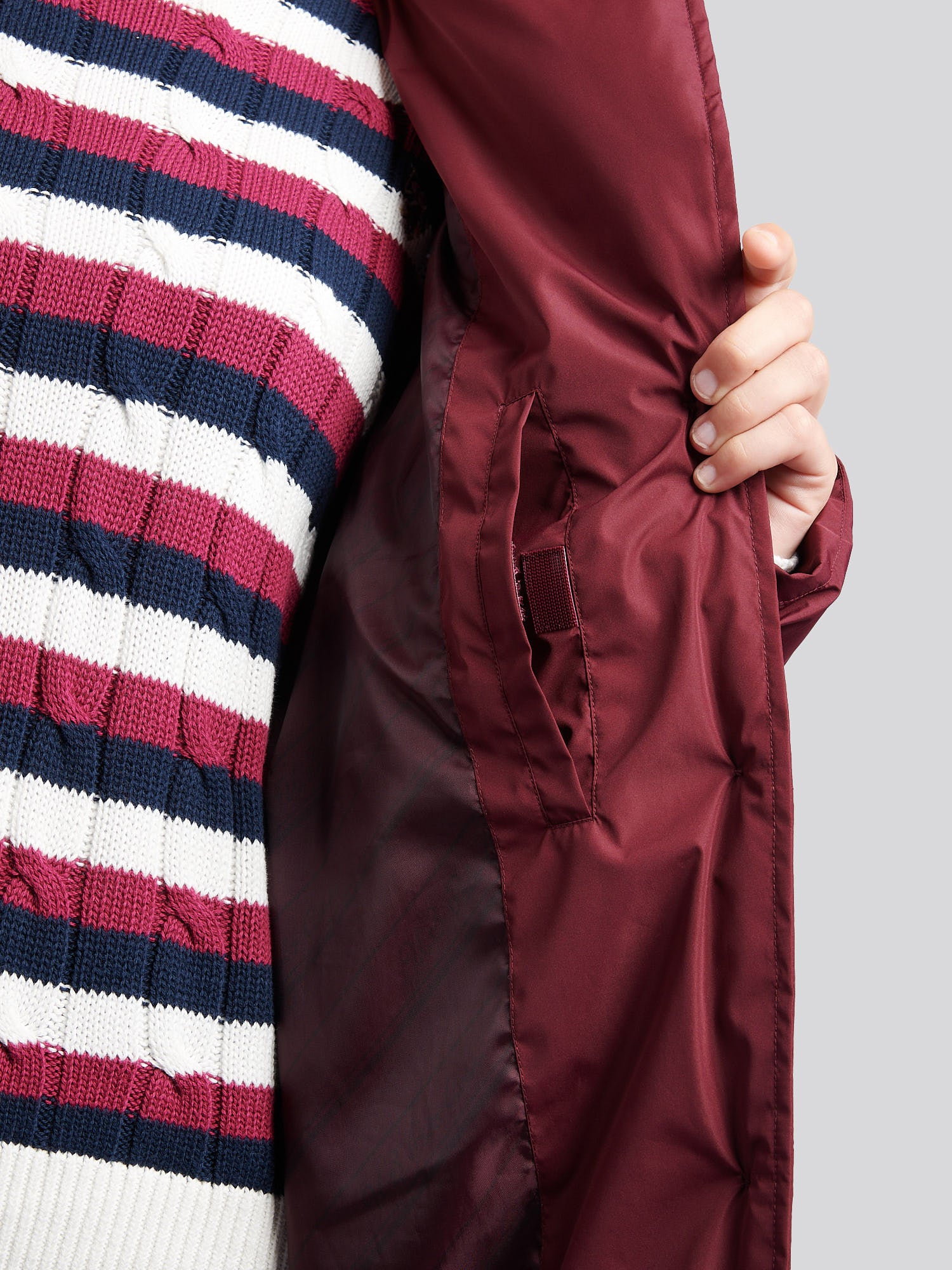 Womens Puffer Trench Coat in Fig - Image 5