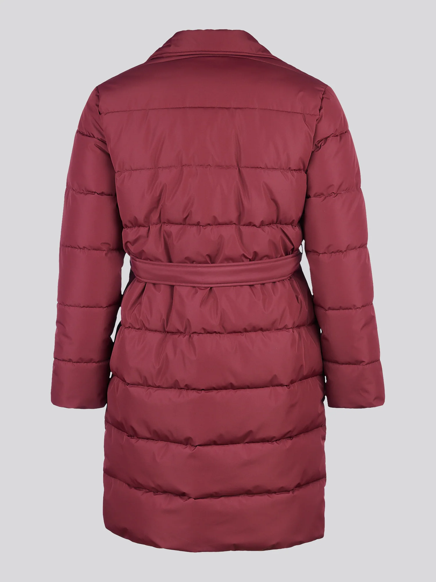 Womens Puffer Trench Coat in Fig - Image 9