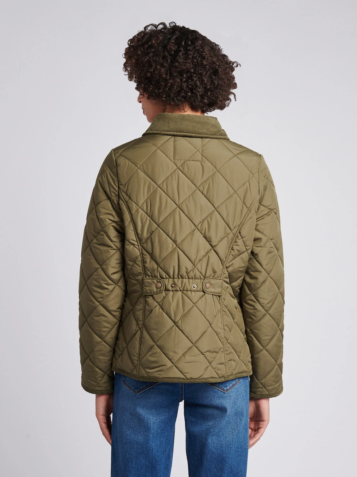 Womens Quilted Country Jacket in Kalamata Green - Image 4