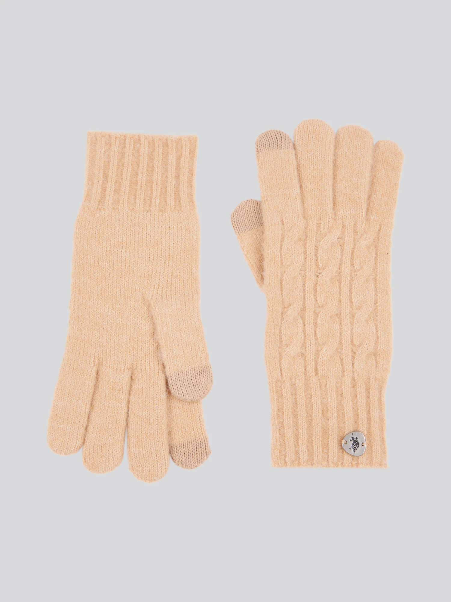 Womens Signature Cable Knit Beanie, Gloves & Scarf Set in Cuban Sand - Image 5