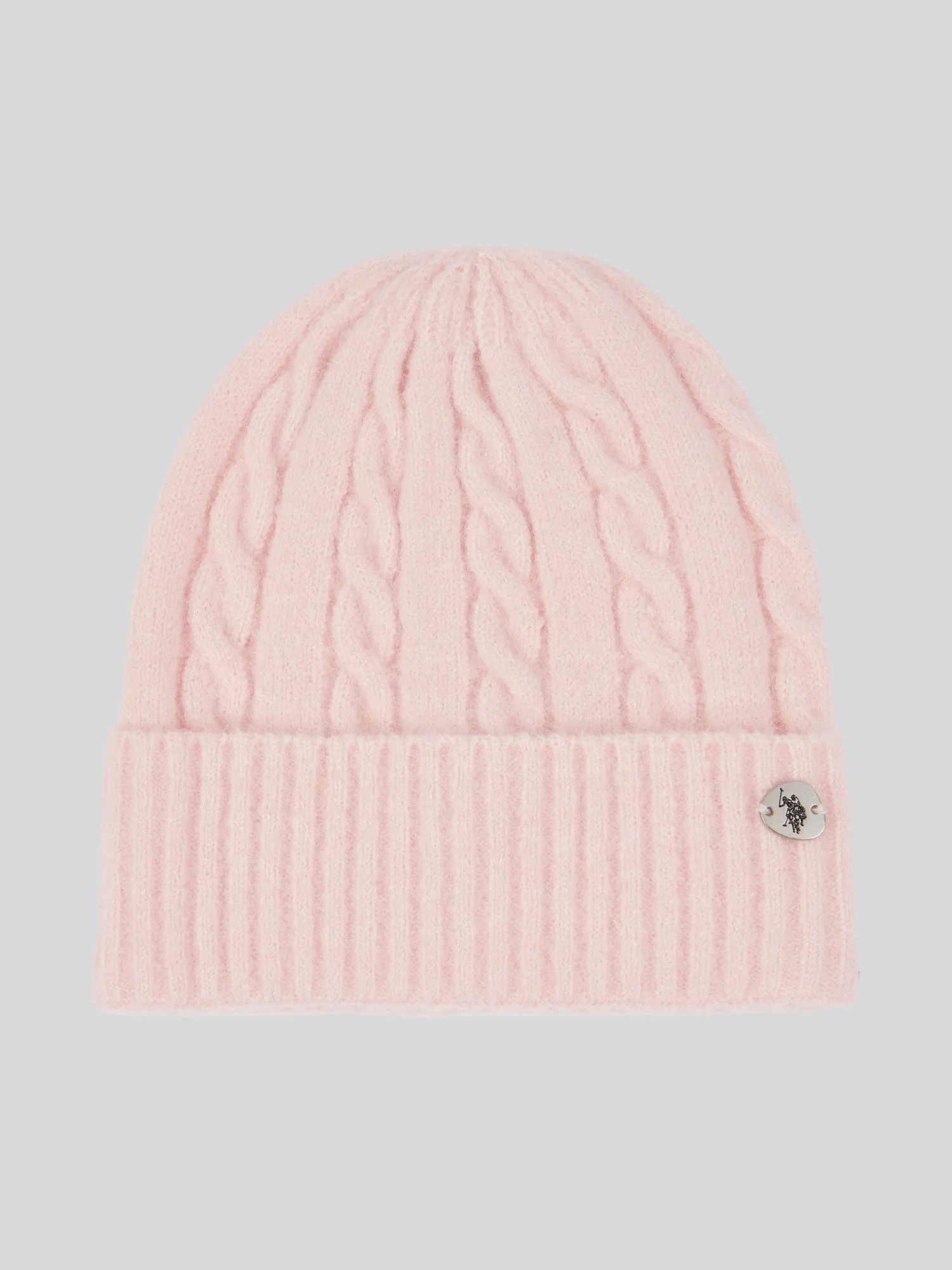 Womens Signature Cable Knit Beanie & Gloves Set in Crystal Rose - Image 4