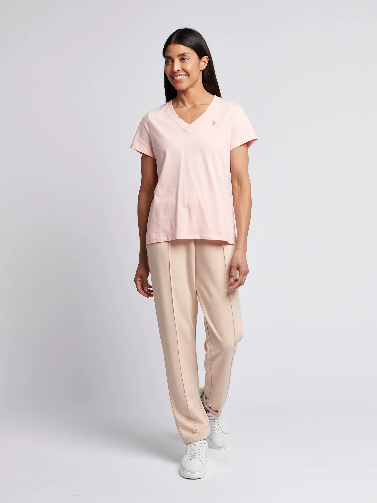 Womens Smart Stripe Jogger in Smoke Gray - Image 3