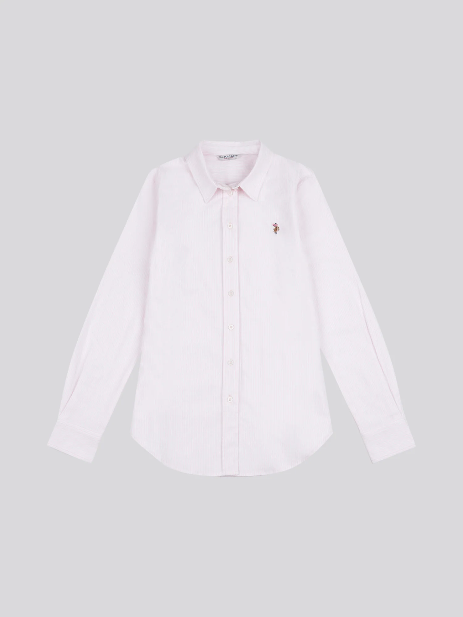 Womens Stripe Stretch Classic Fit Oxford Shirt Crystal Rose - Image 4
