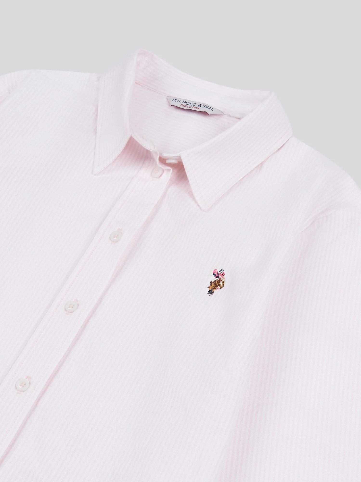 Womens Stripe Stretch Classic Fit Oxford Shirt Crystal Rose - Image 6