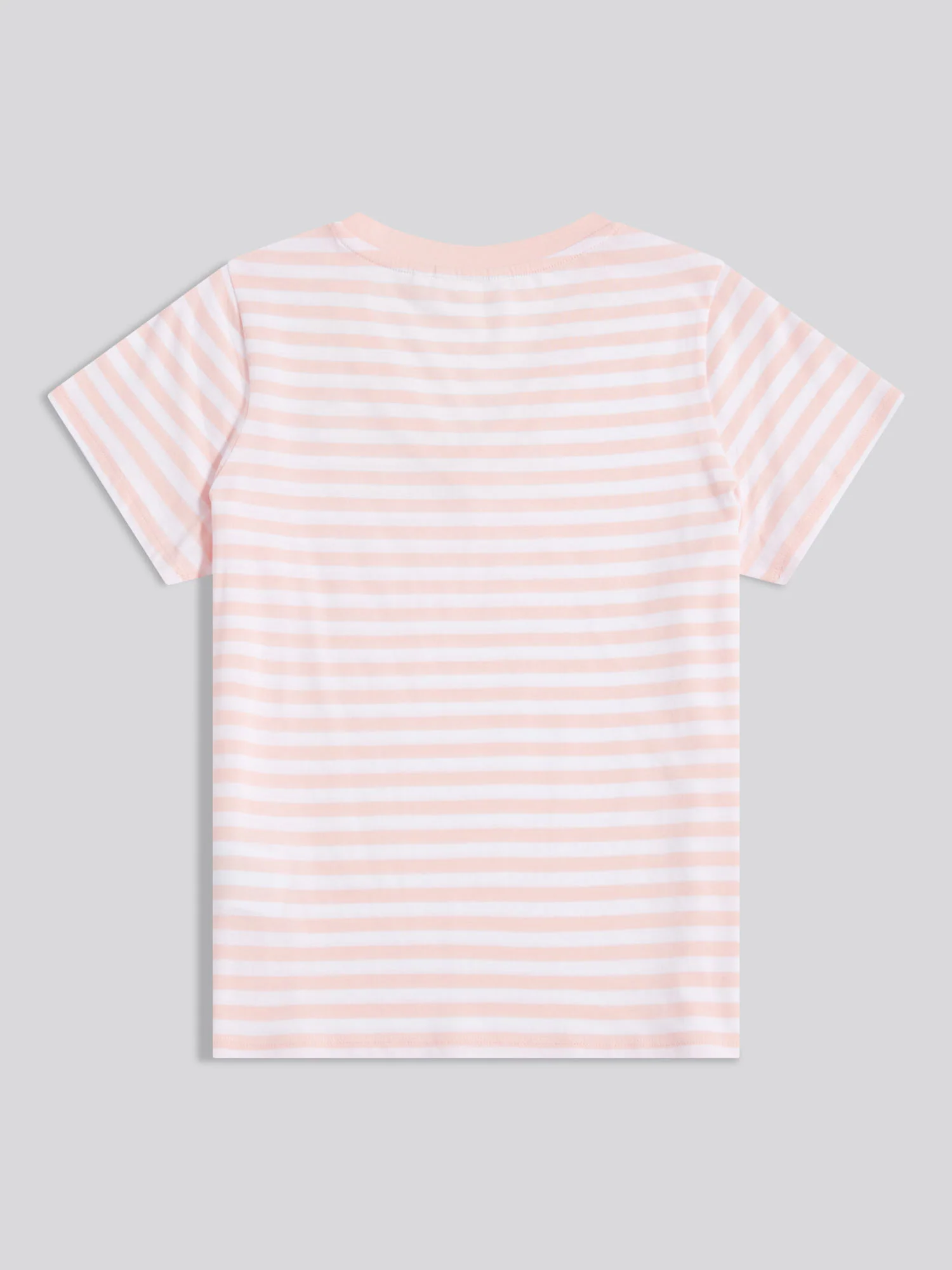 Womens Stripe V-Neck Neck T-Shirt Crystal Rose - Image 7