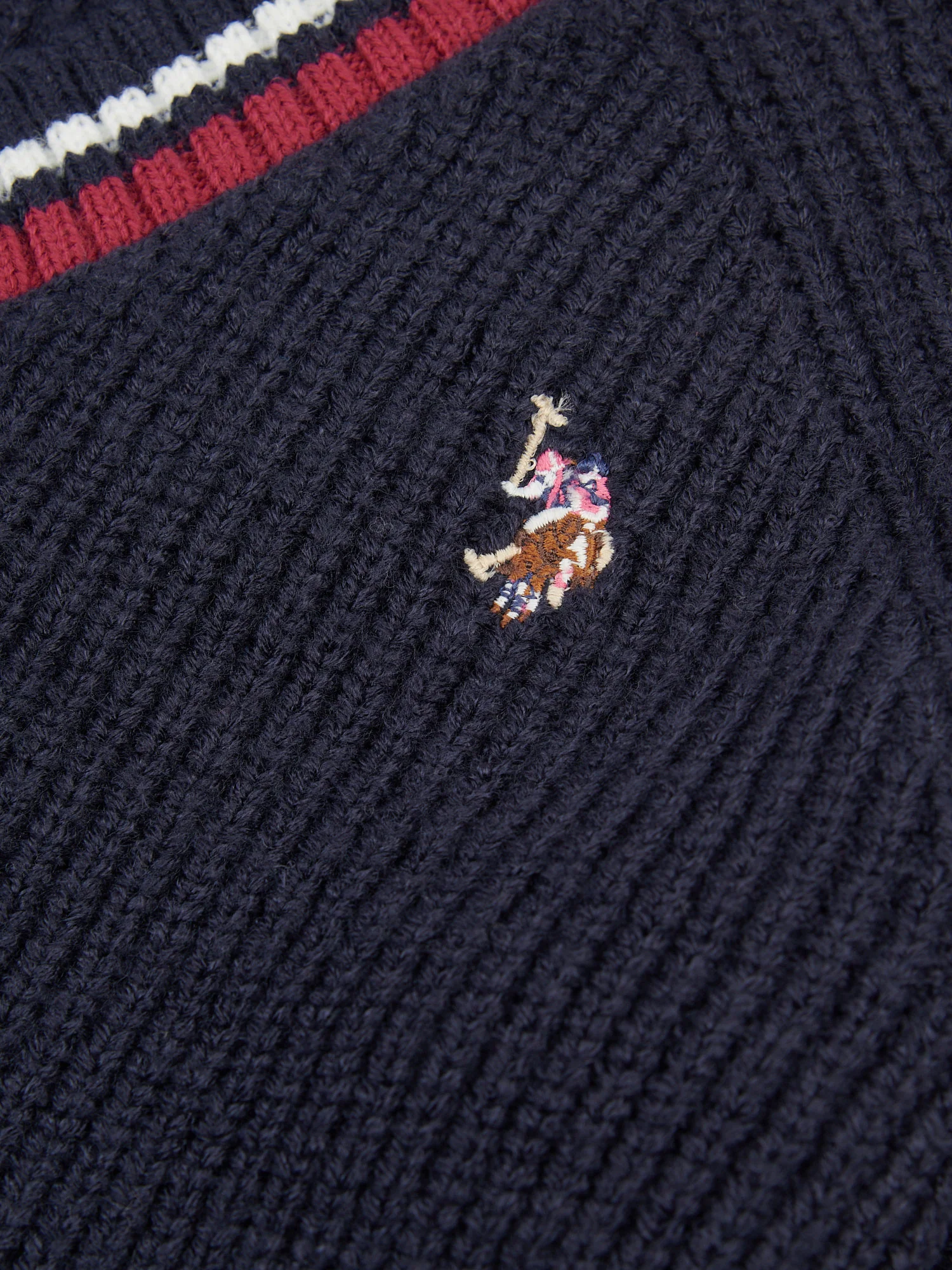 Womens Tri Stripe Tipping Cricket Jumper in Navy Iris - Image 7