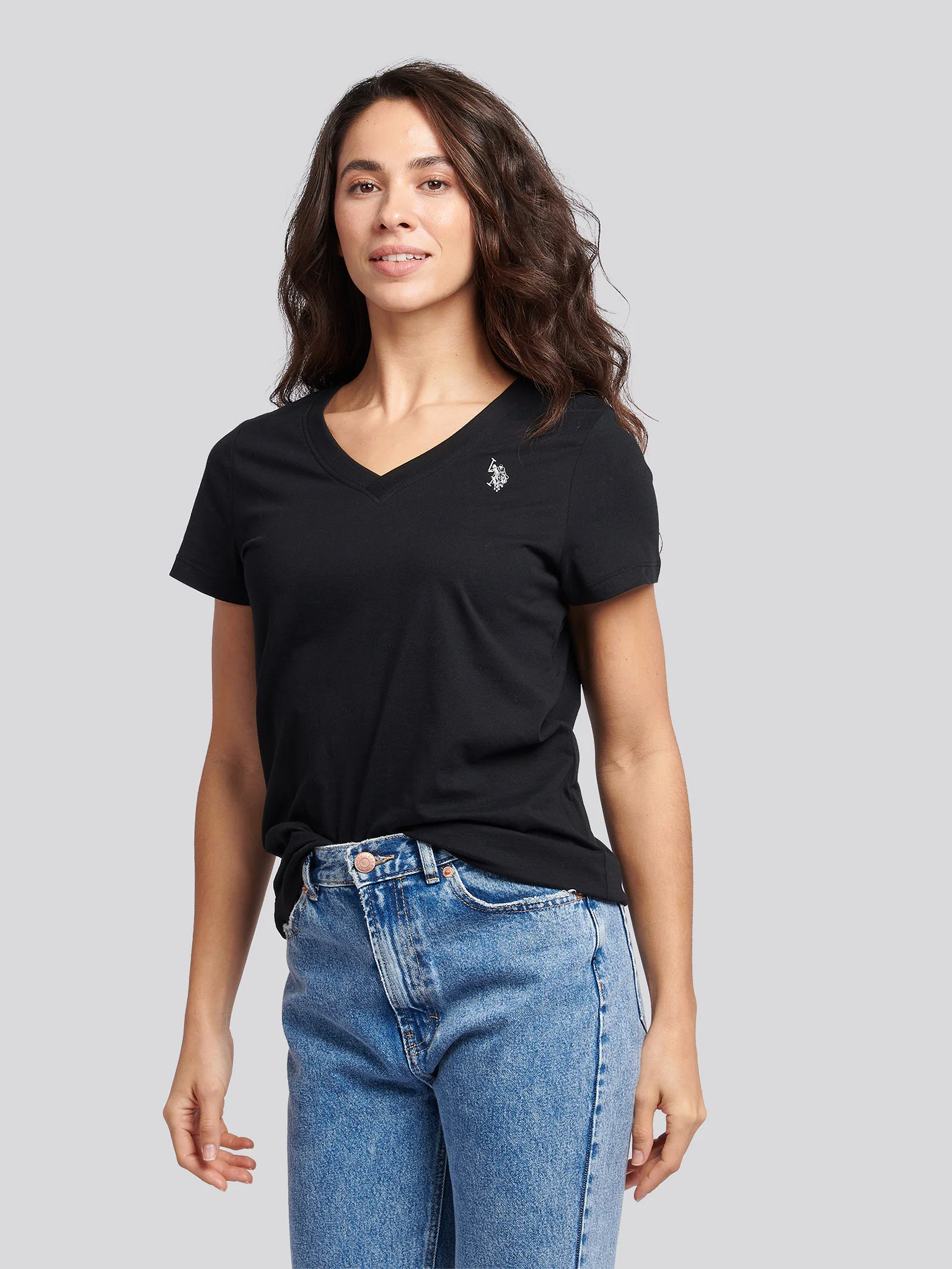 Womens V-Neck T-Shirt Black