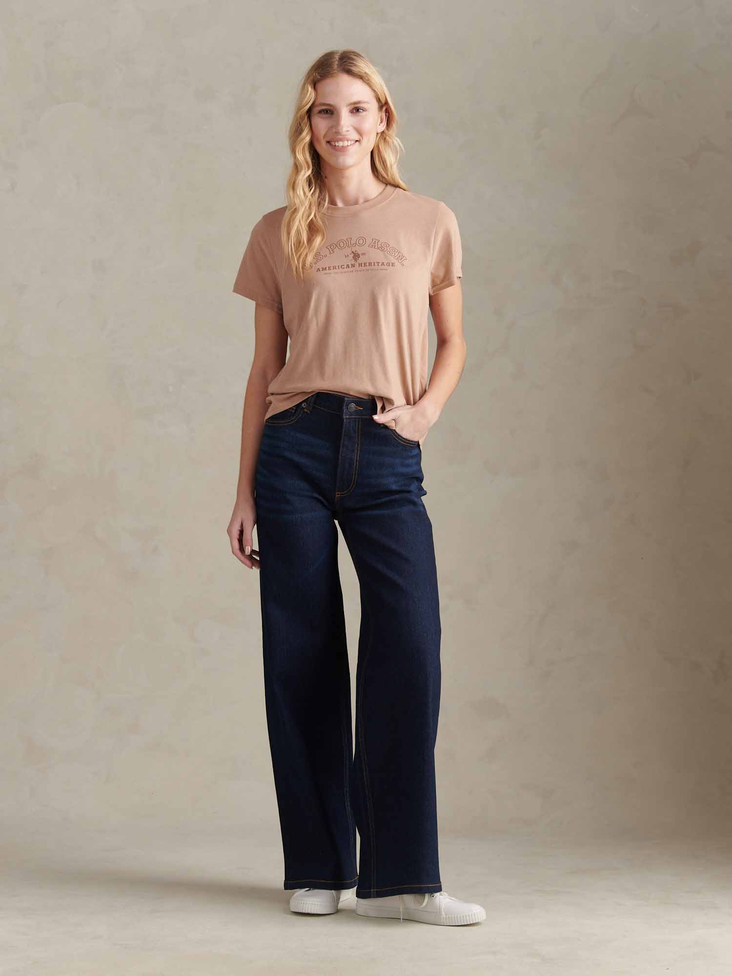 Womens Wide Fit Jean Dark Indigo Wash - Image 2