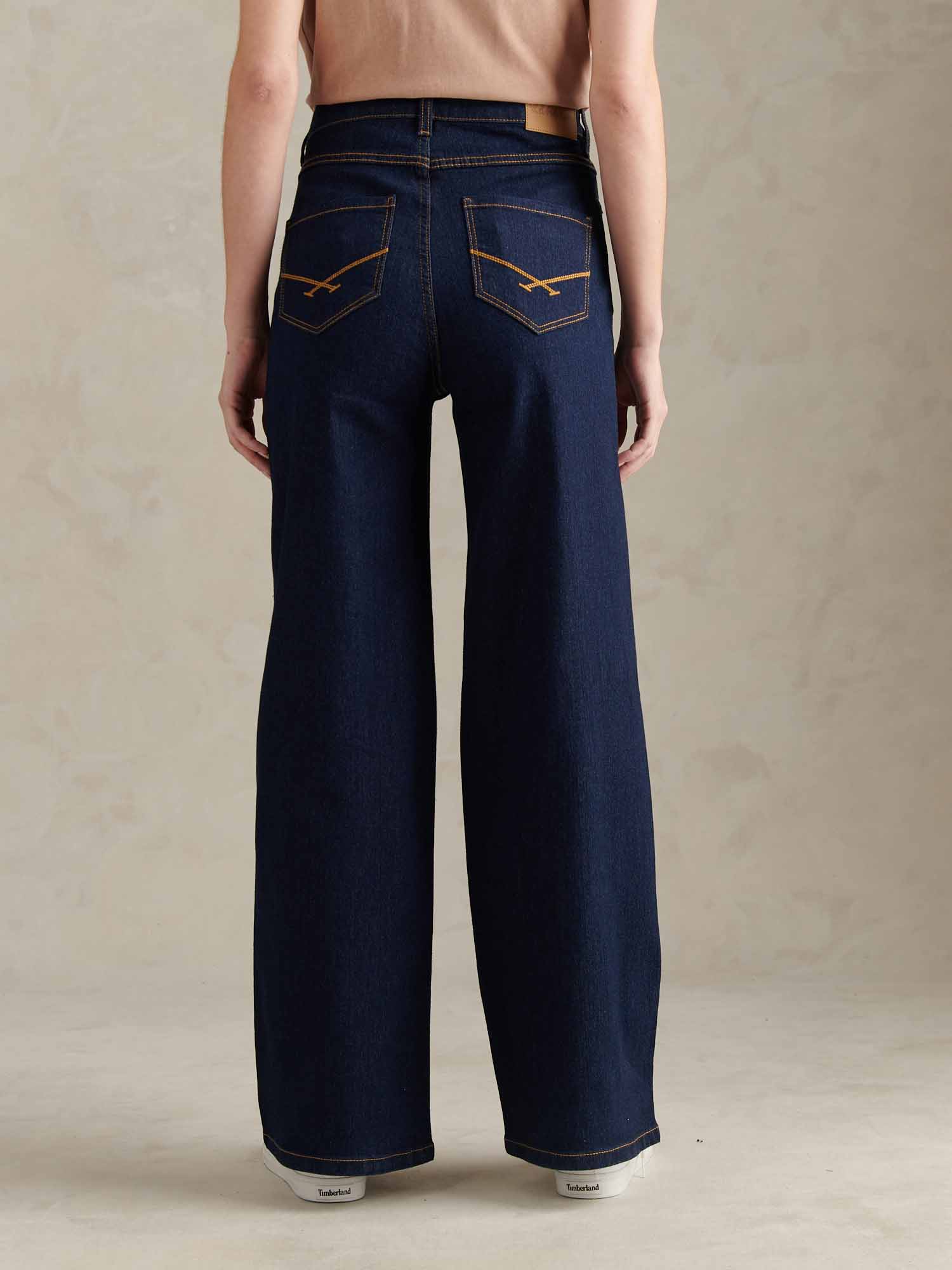 Womens Wide Fit Jean Dark Indigo Wash - Image 3