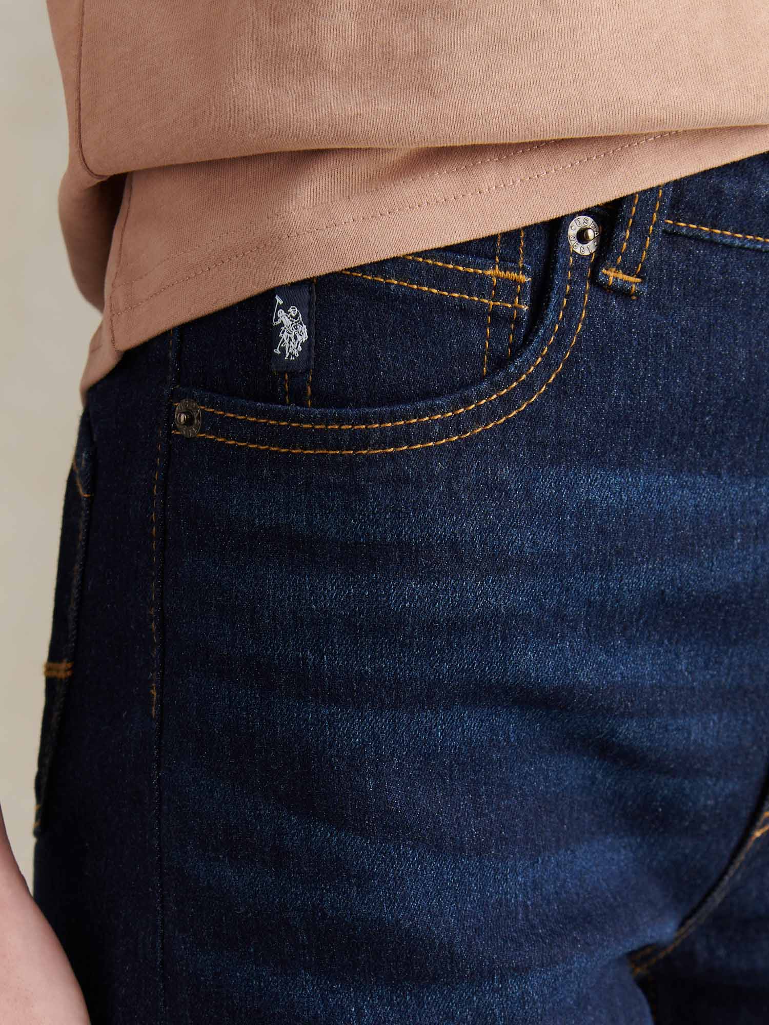Womens Wide Fit Jean Dark Indigo Wash - Image 4