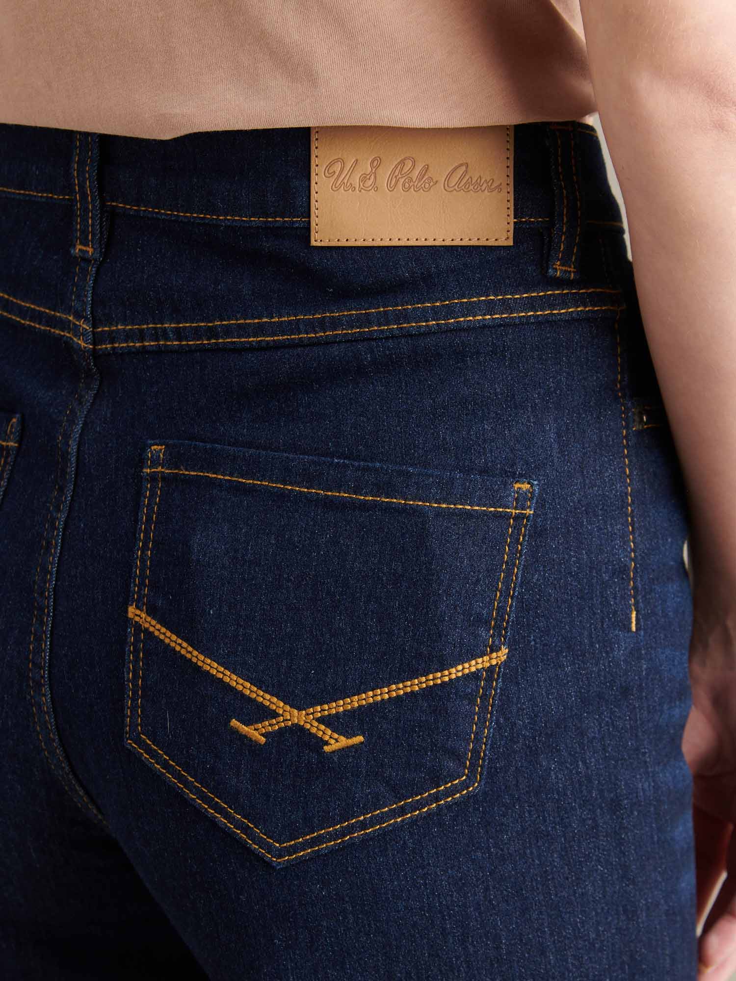 Womens Wide Fit Jean Dark Indigo Wash - Image 5